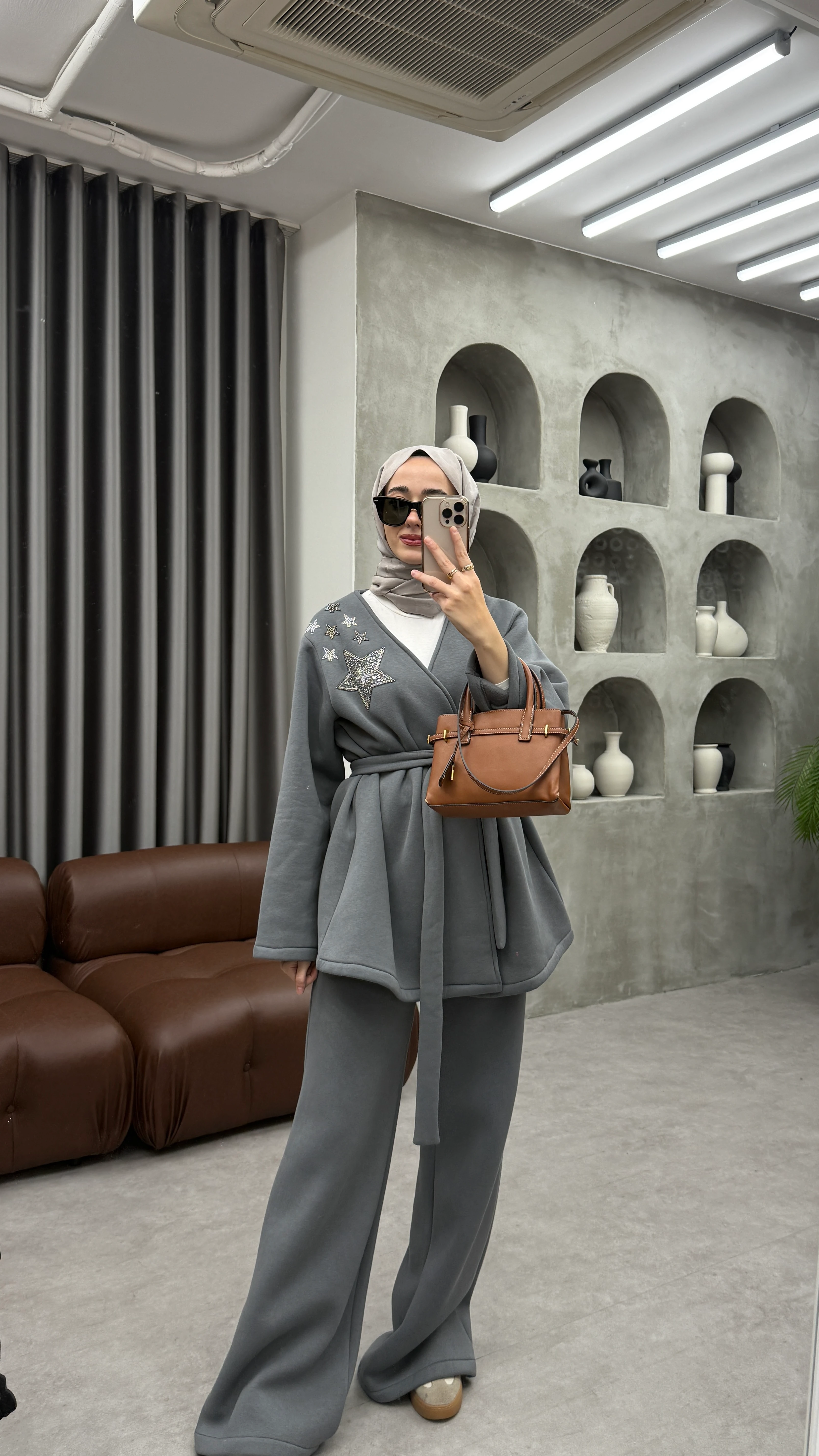 Shine Şardonlu Takım - Gri