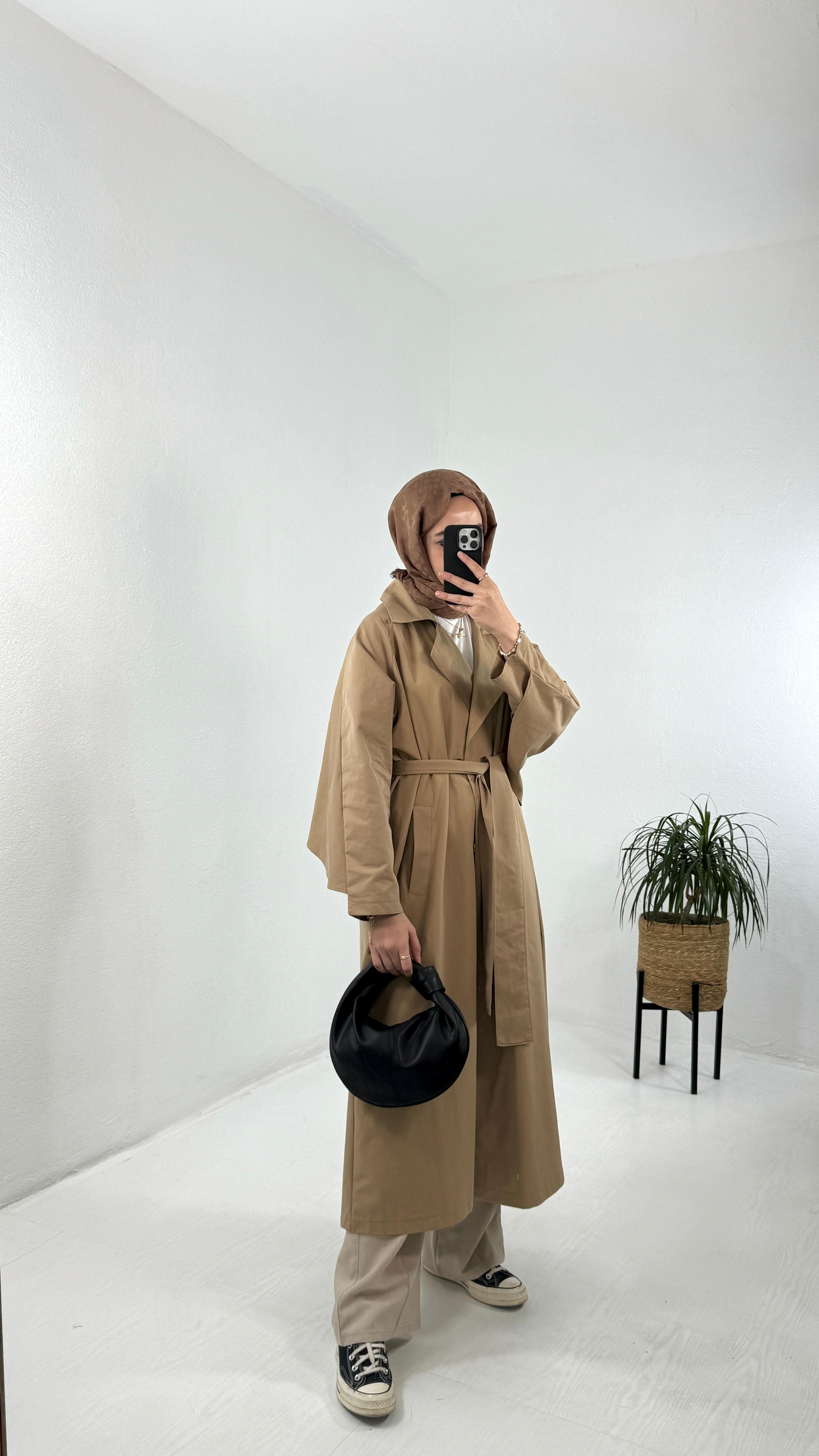 Aden Retro Trençkot - Camel