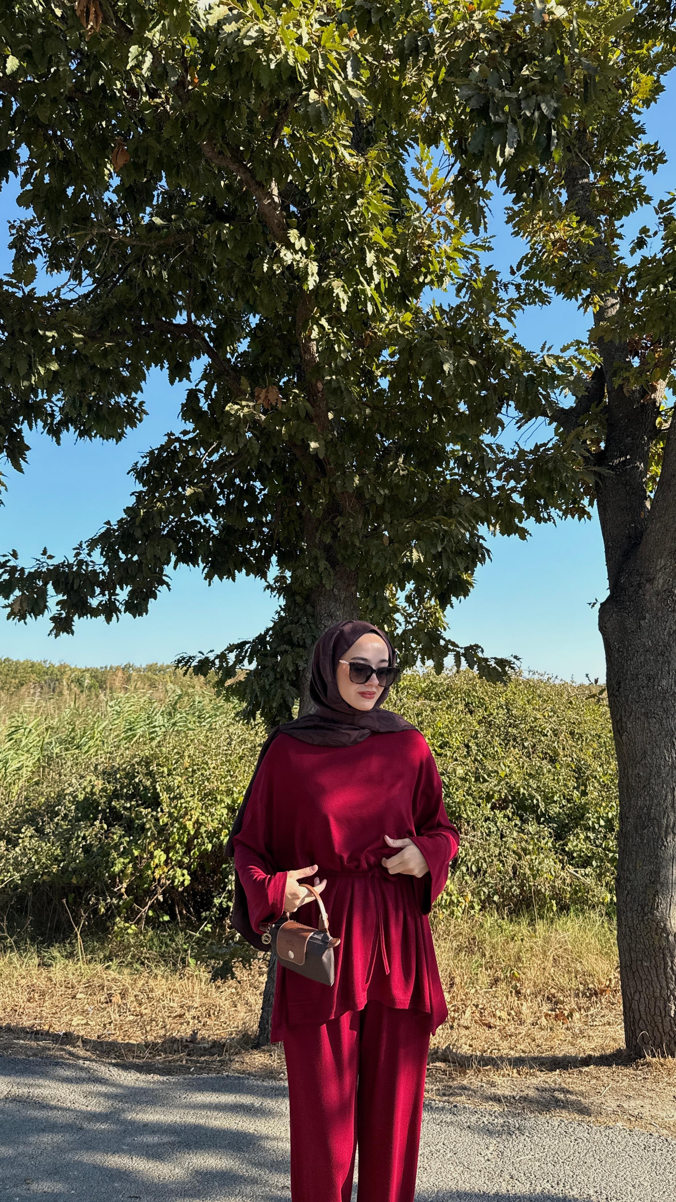 İnce Oysh Takım - Bordo
