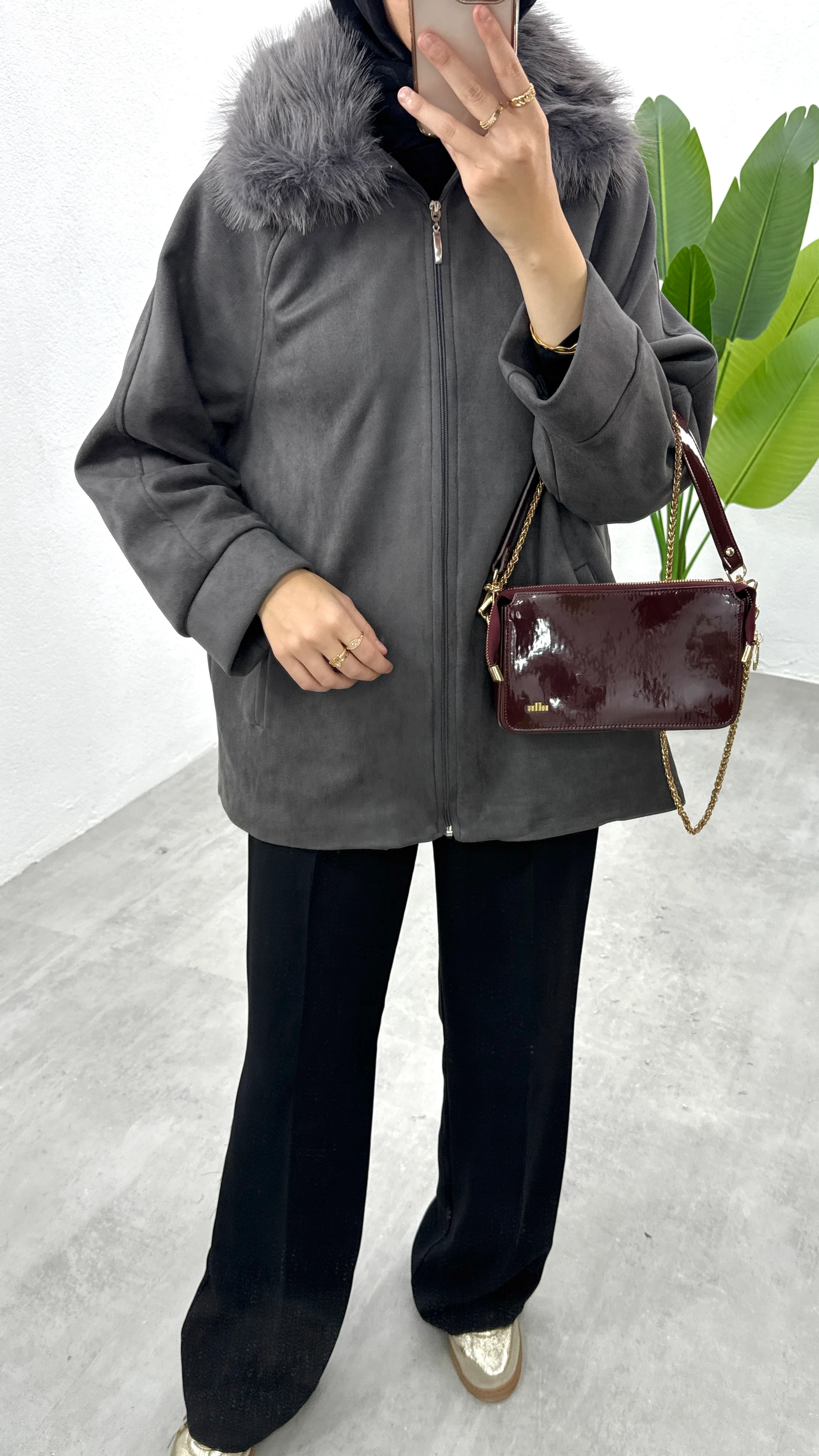 Süet Kürklü Ceket