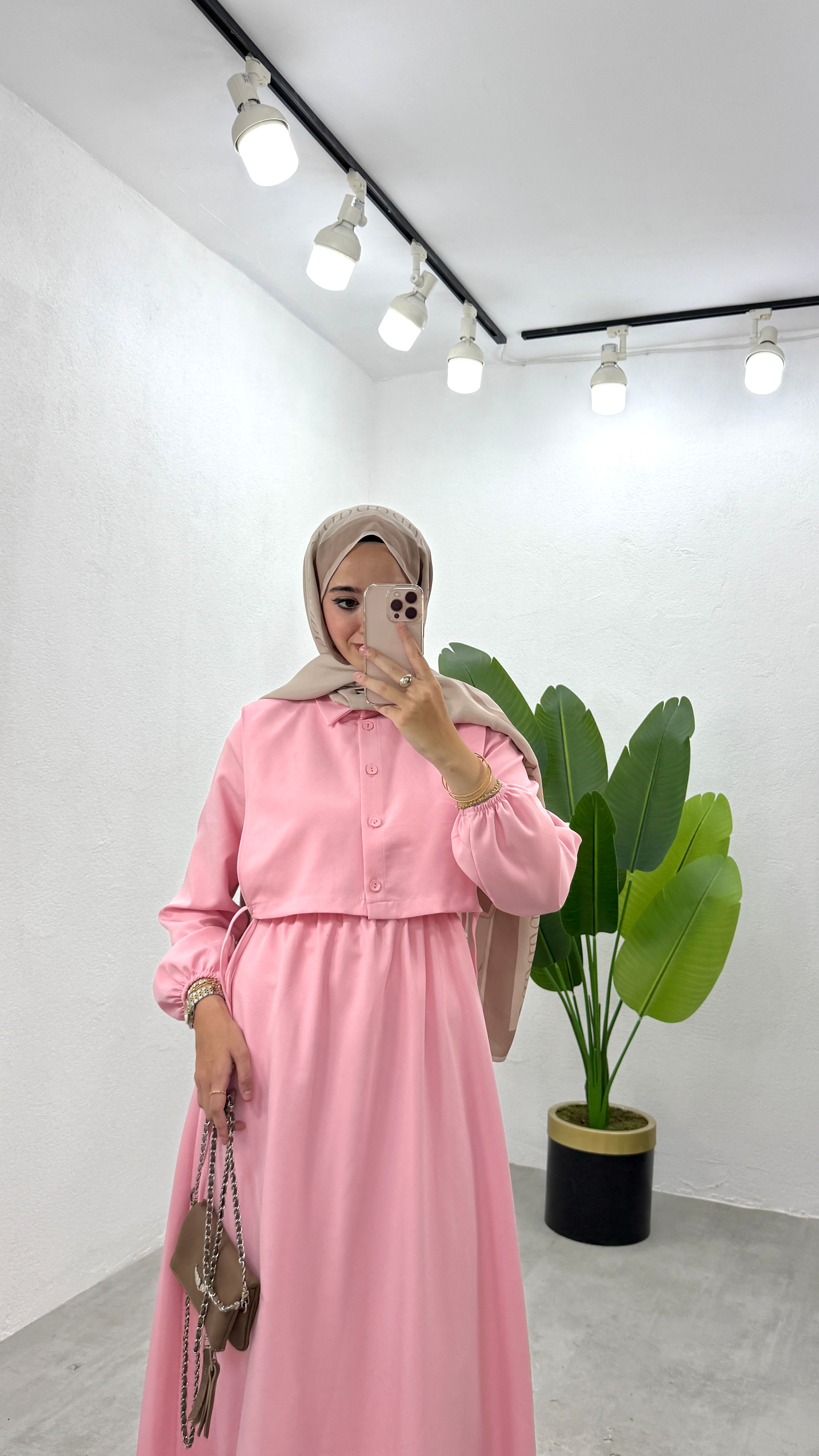 İkili Bolero Elbise - Pembe