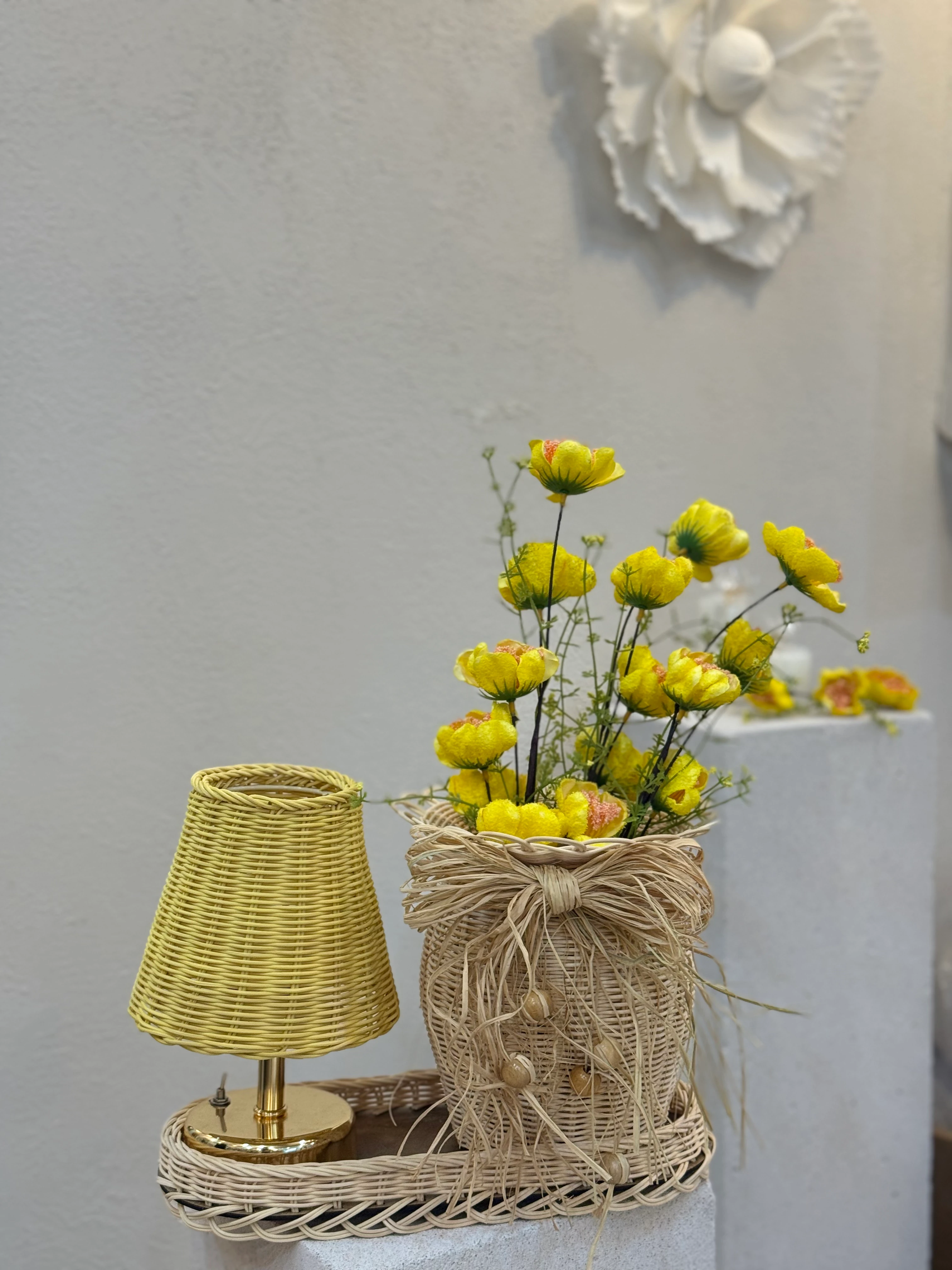 4'lü Rattan Gelincik Vazo Set