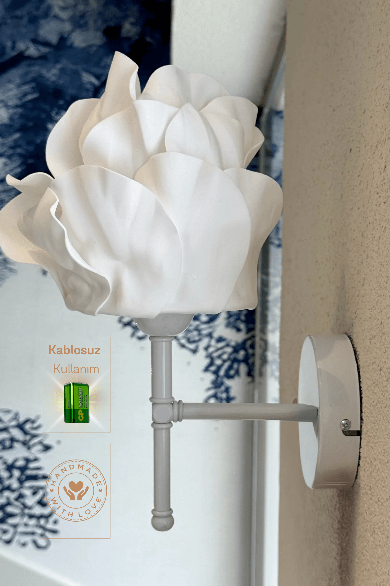 Decor Eva Anemone Top White-Bottom White Led Wall Lighting Sconce