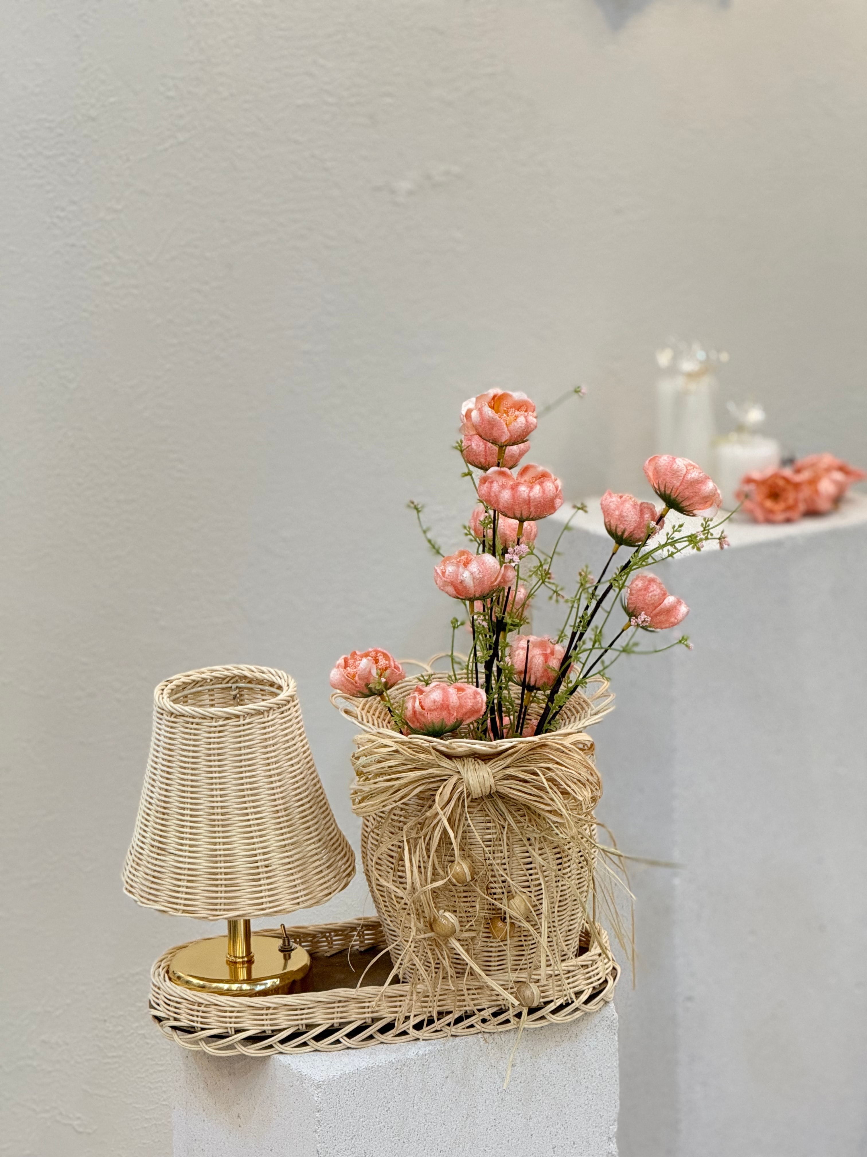 4'lü Rattan Gelincik Vazo Set - Natural