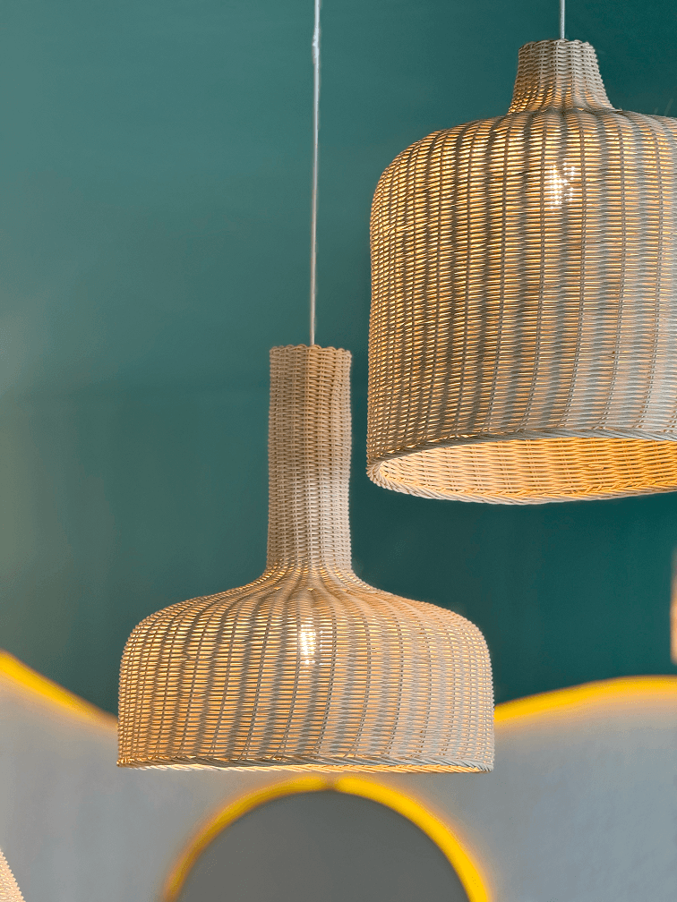 3’lü Olympia Büyük Rattan Avize Set
