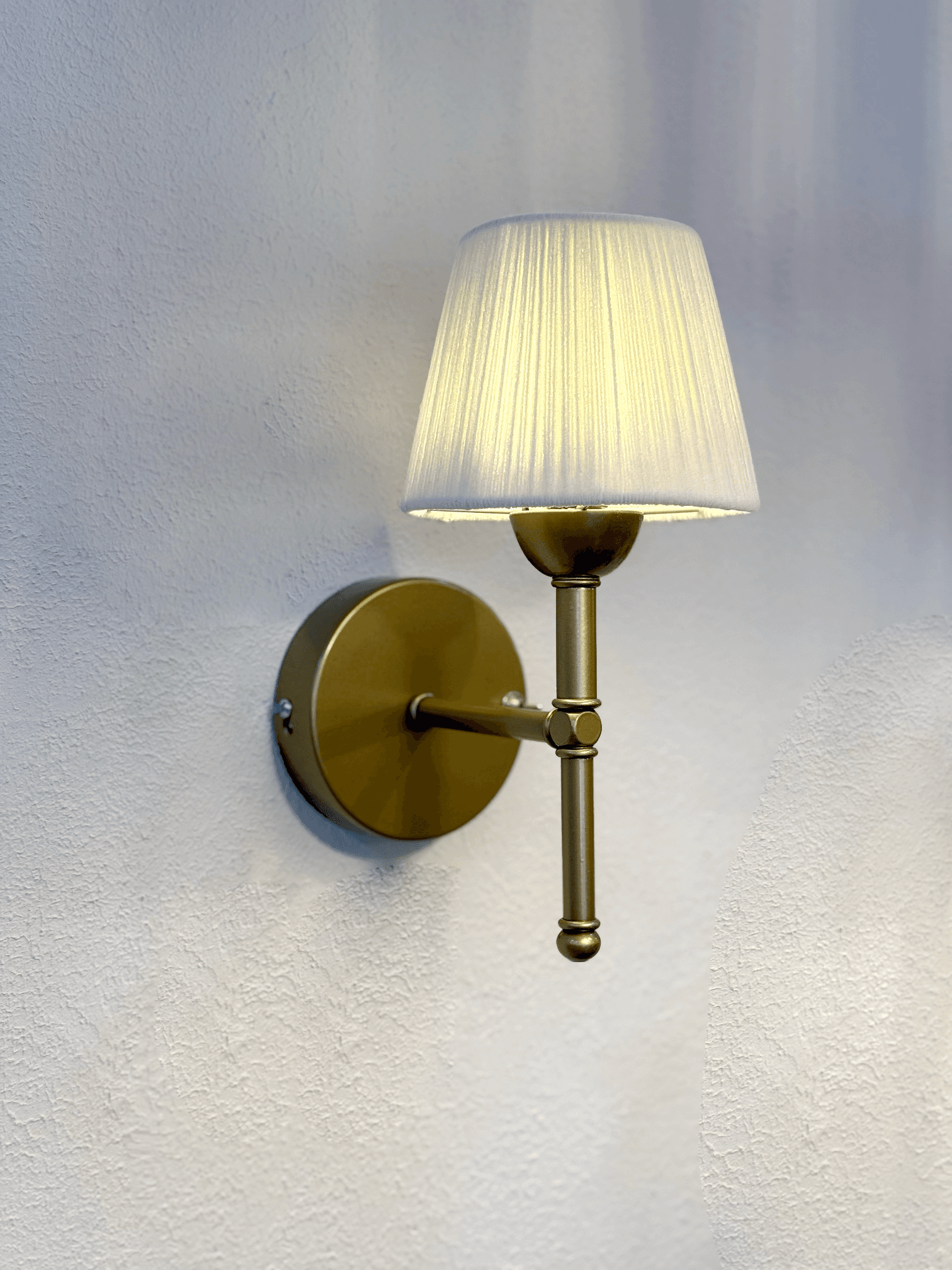 Bohemian Wicker Suede Velvet Handmade White Led Sconce