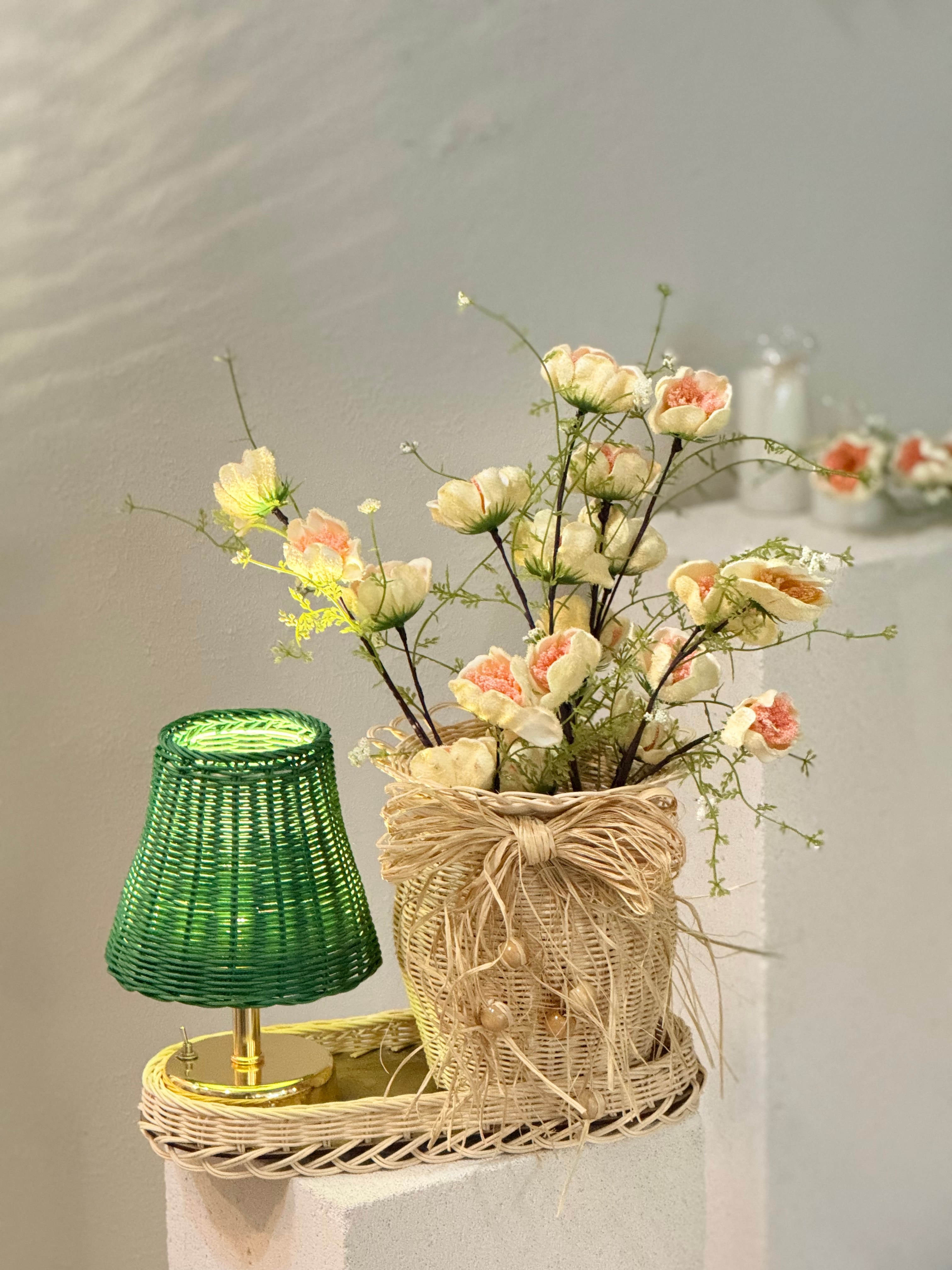 4'lü Rattan Gelincik Vazo Set