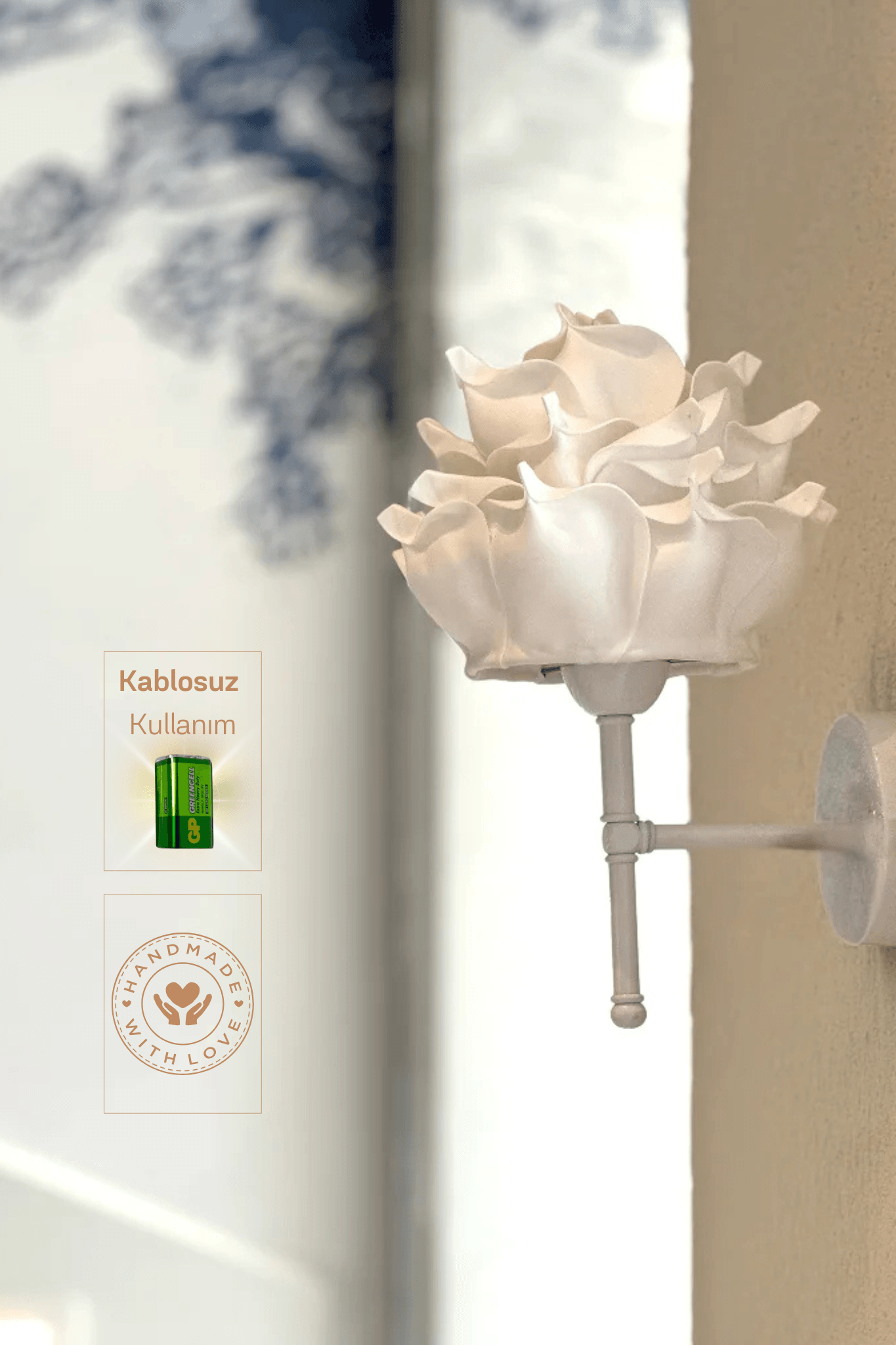 Decor Eva Rose Top White-Bottom White Led Wall Lighting Sconce