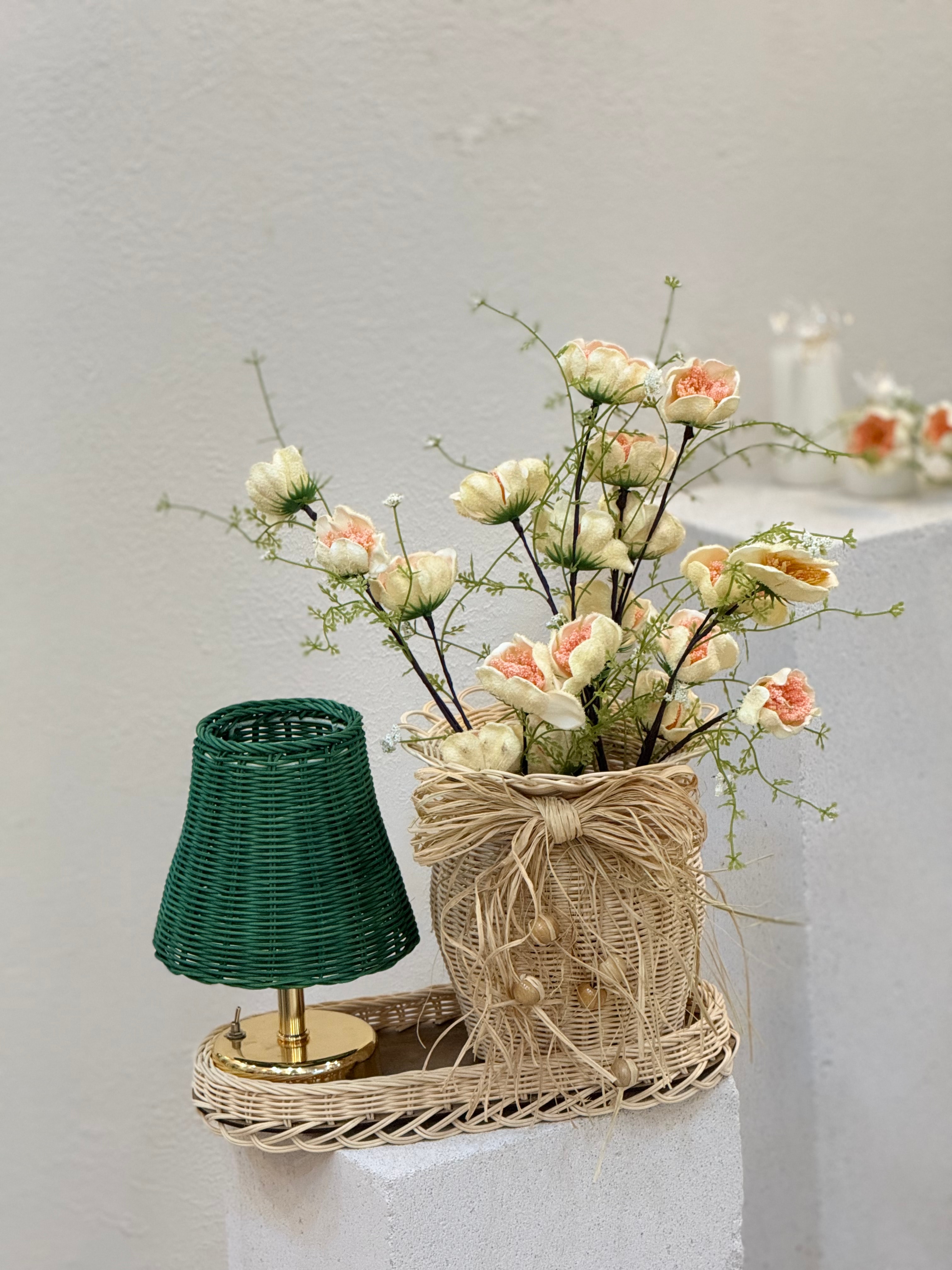 4'lü Rattan Gelincik Vazo Set