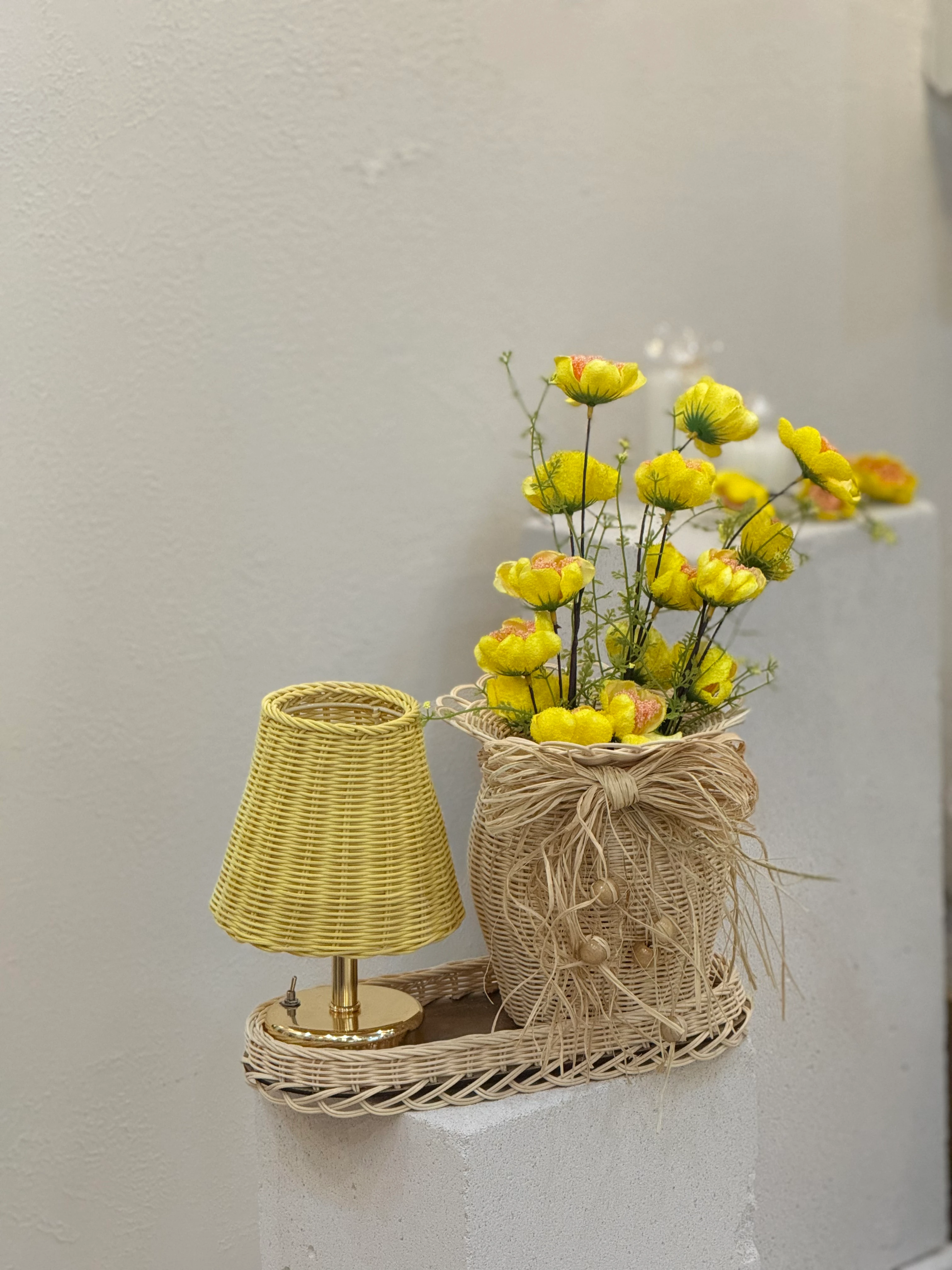 4'lü Rattan Gelincik Vazo Set