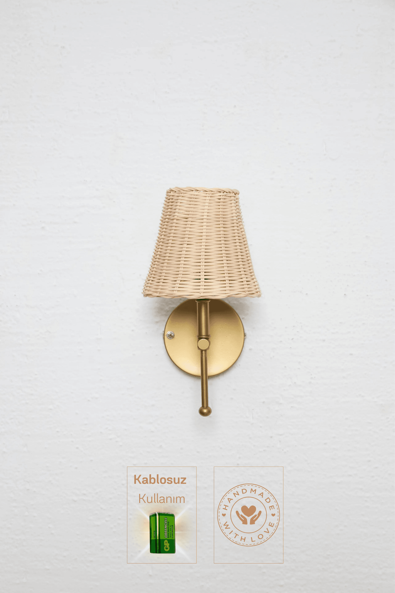 Bohemian Wicker Rattan Handmade Led Sconce