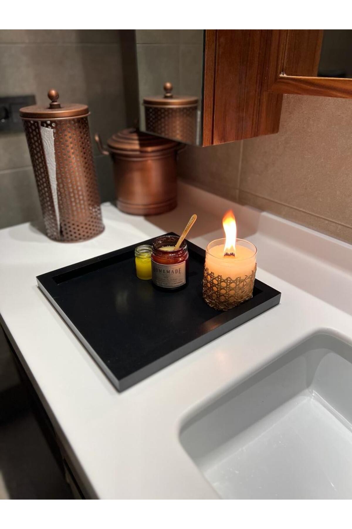 Square Blue Decorative Organizer Tray