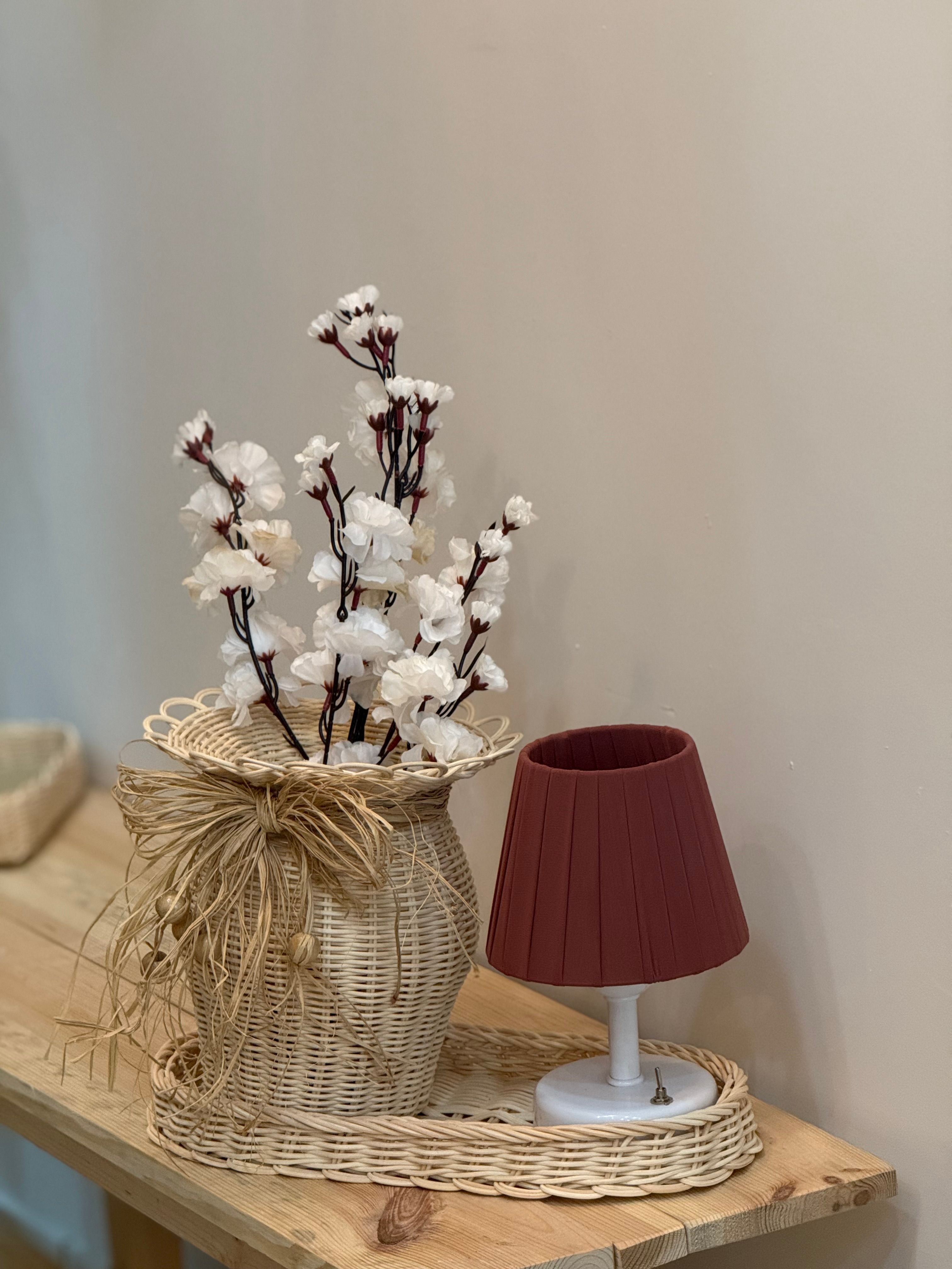 4'lü Beyaz Sakura Kiraz Çiçeği Vazo Set