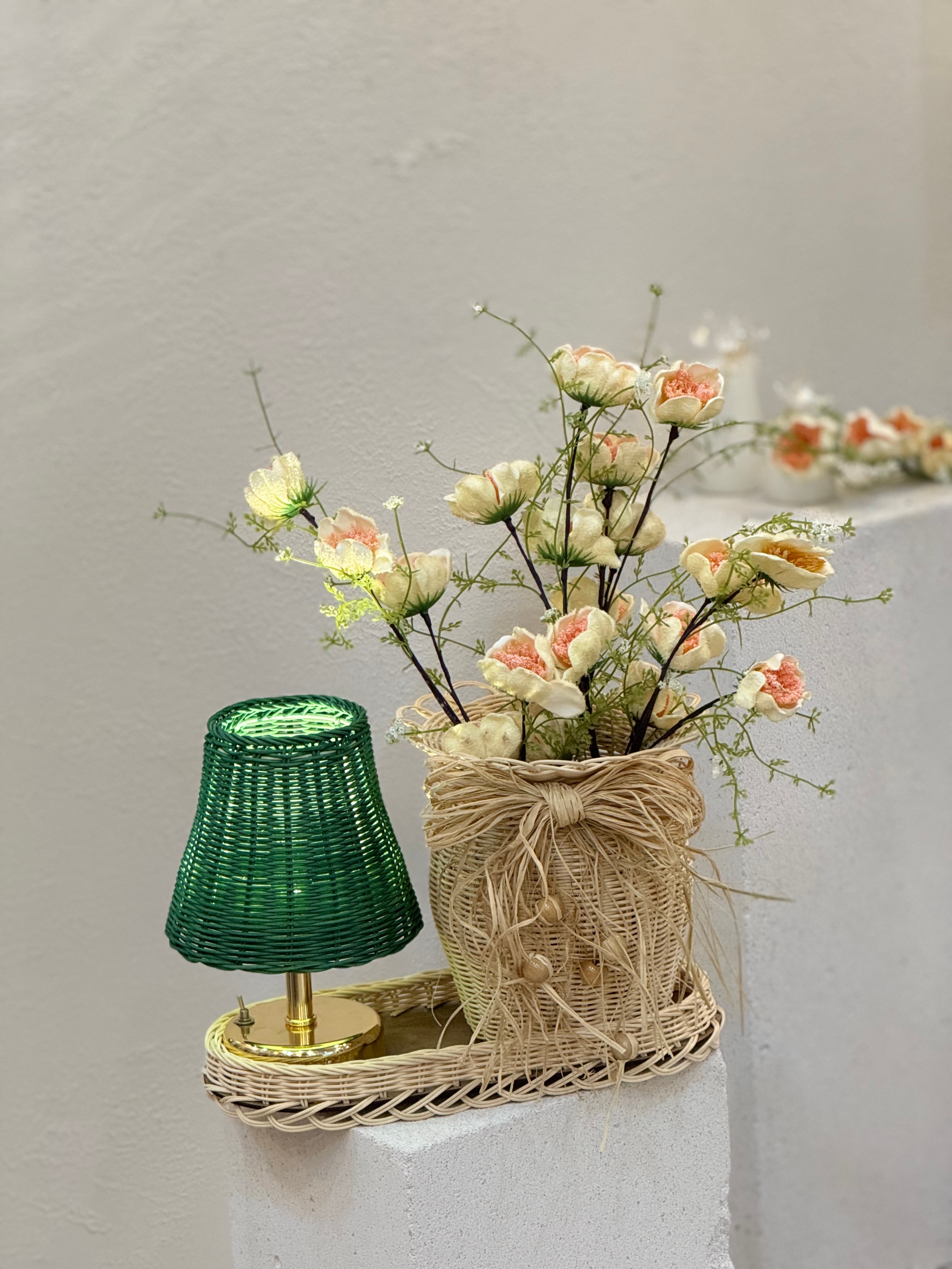 4'lü Rattan Gelincik Vazo Set