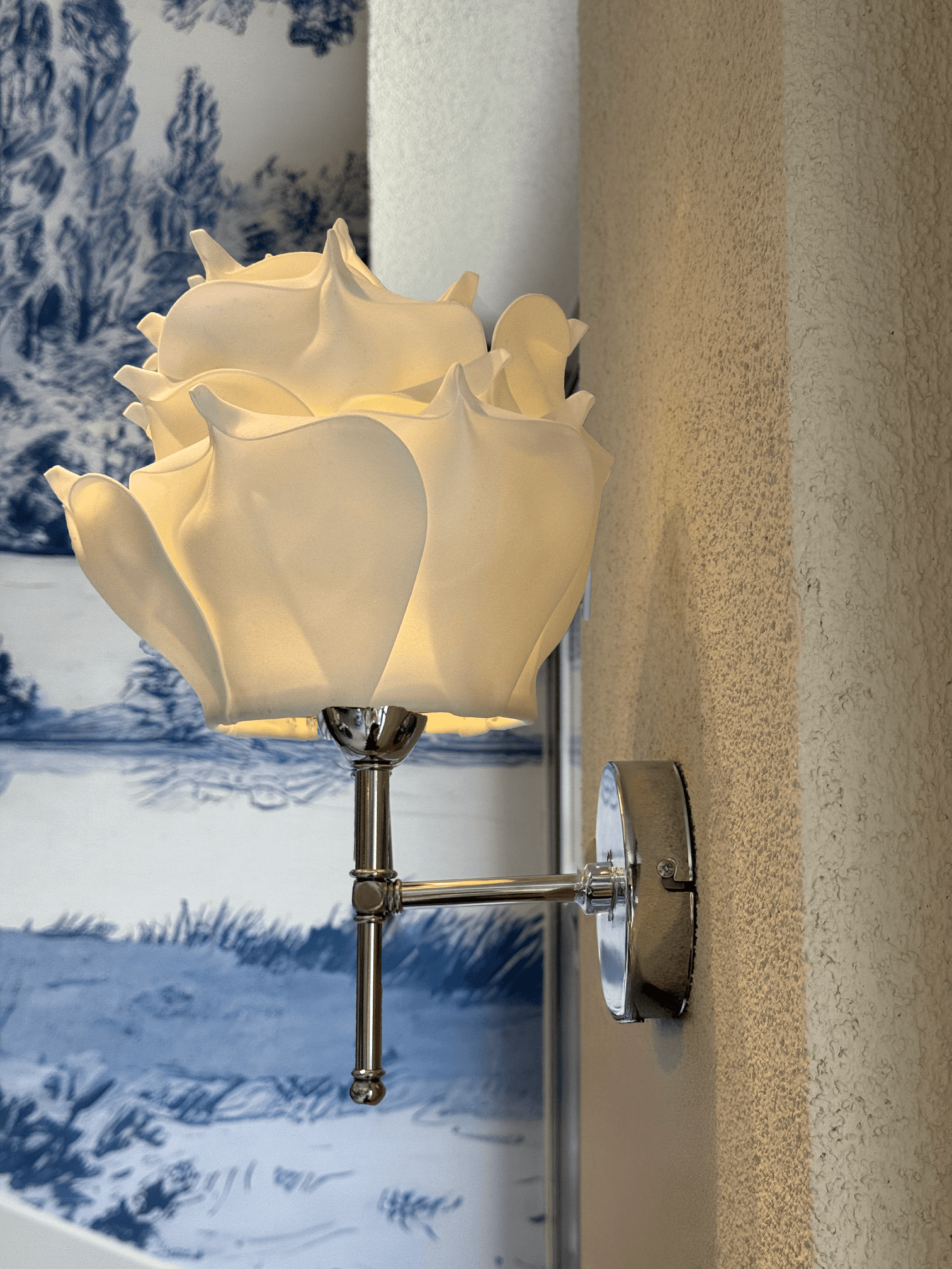 Decor Eva Rose Top White-Bottom Silver Led Wall Lighting Sconce