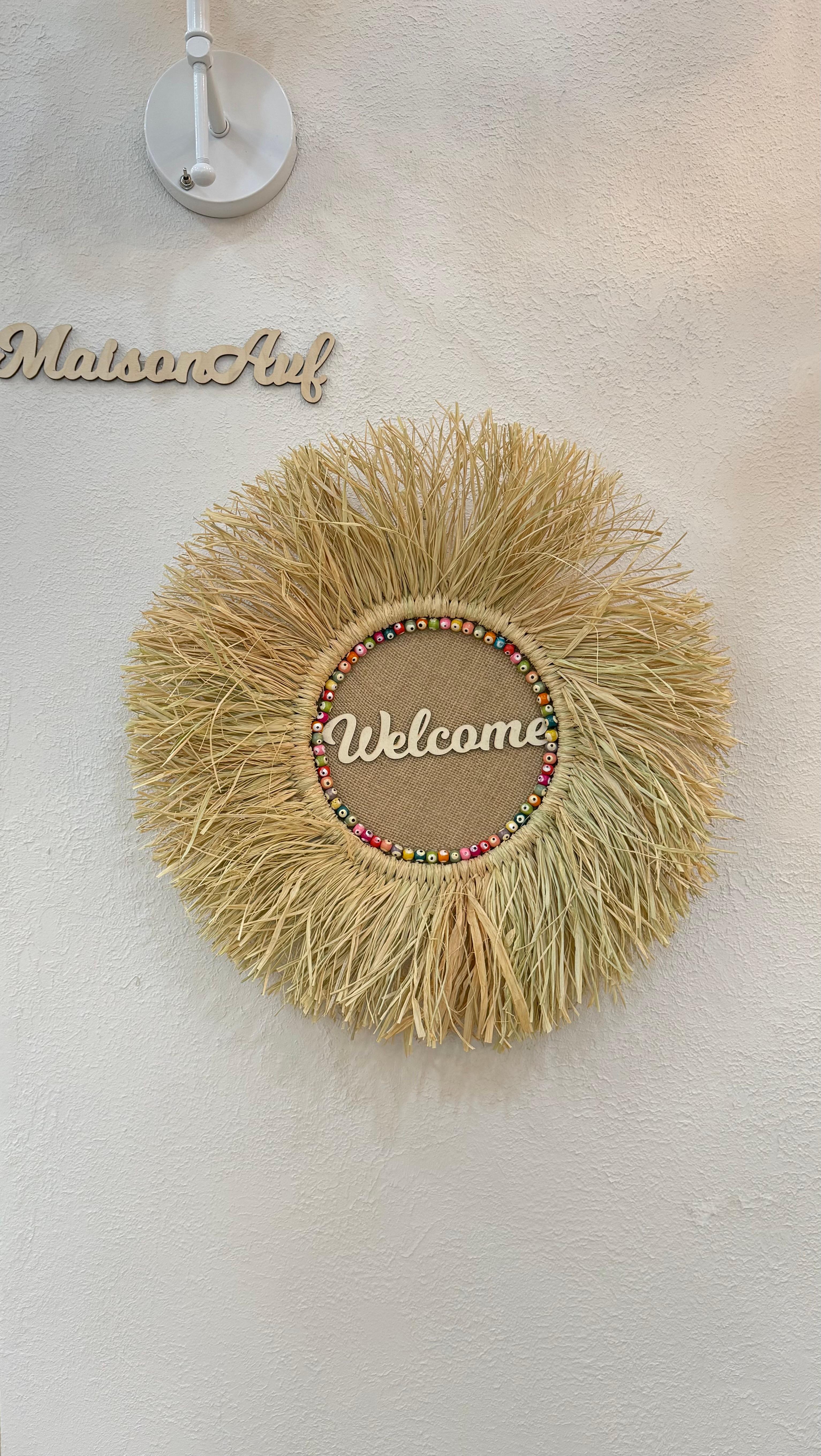 Welcome Renkli Boncuklu Kapı Süsü