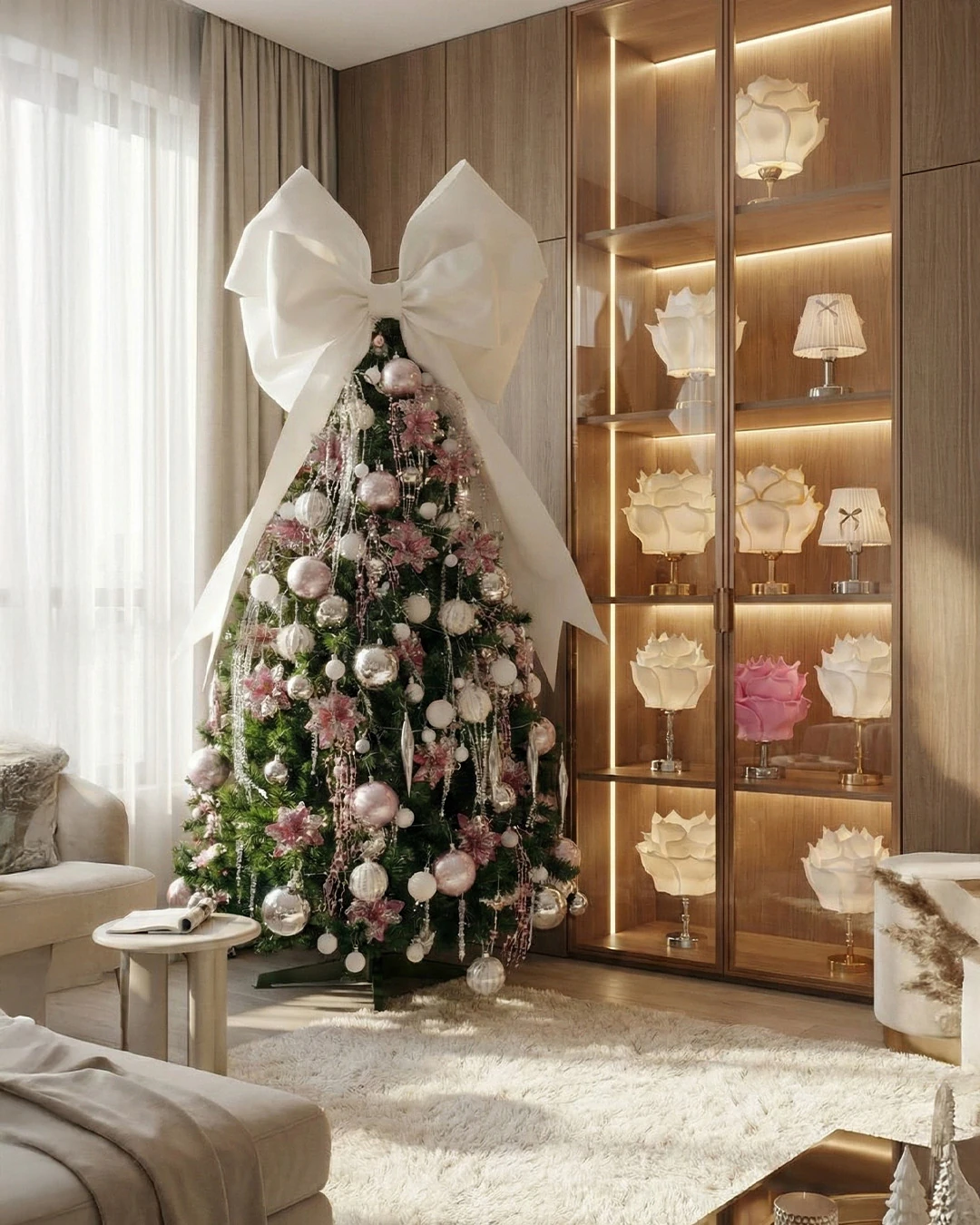 Büyük Dekoratif Eva Fiyonk – 100 cm | Yılbaşı Ağacı, Kapı Süsü, Etkinlik ve Mağaza Dekoru