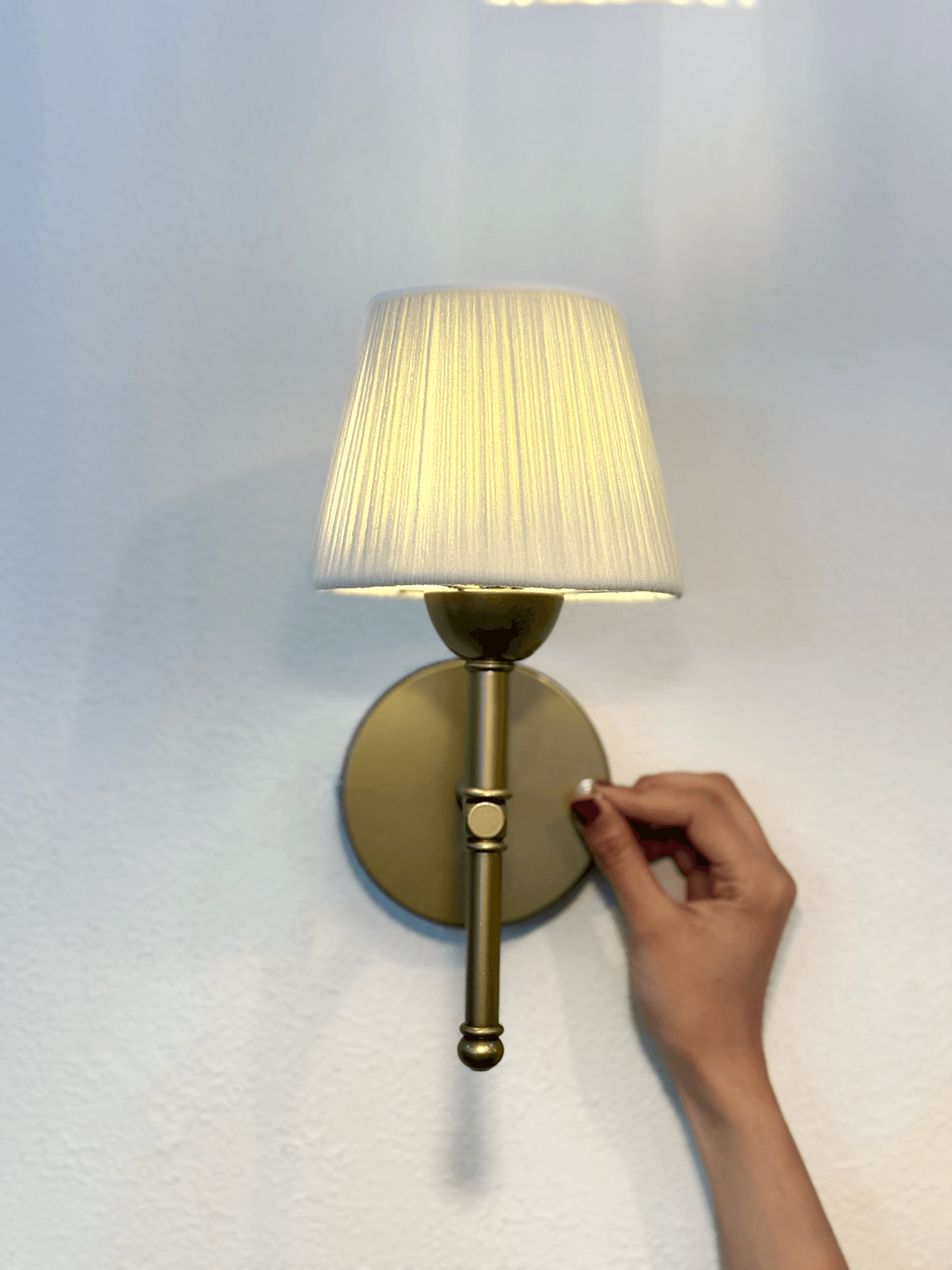 Bohemian Wicker Suede Velvet Handmade White Led Sconce