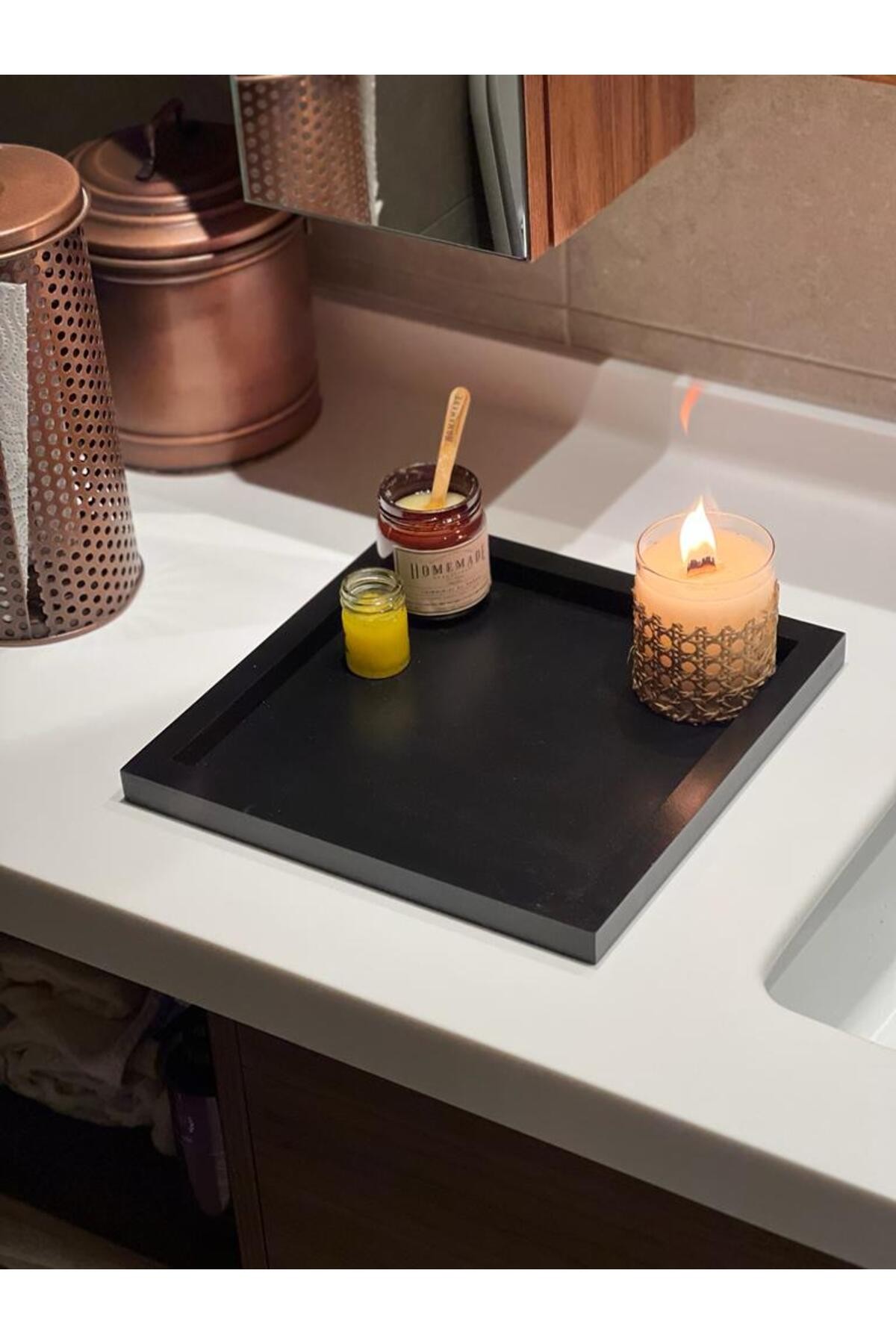 Square Blue Decorative Organizer Tray