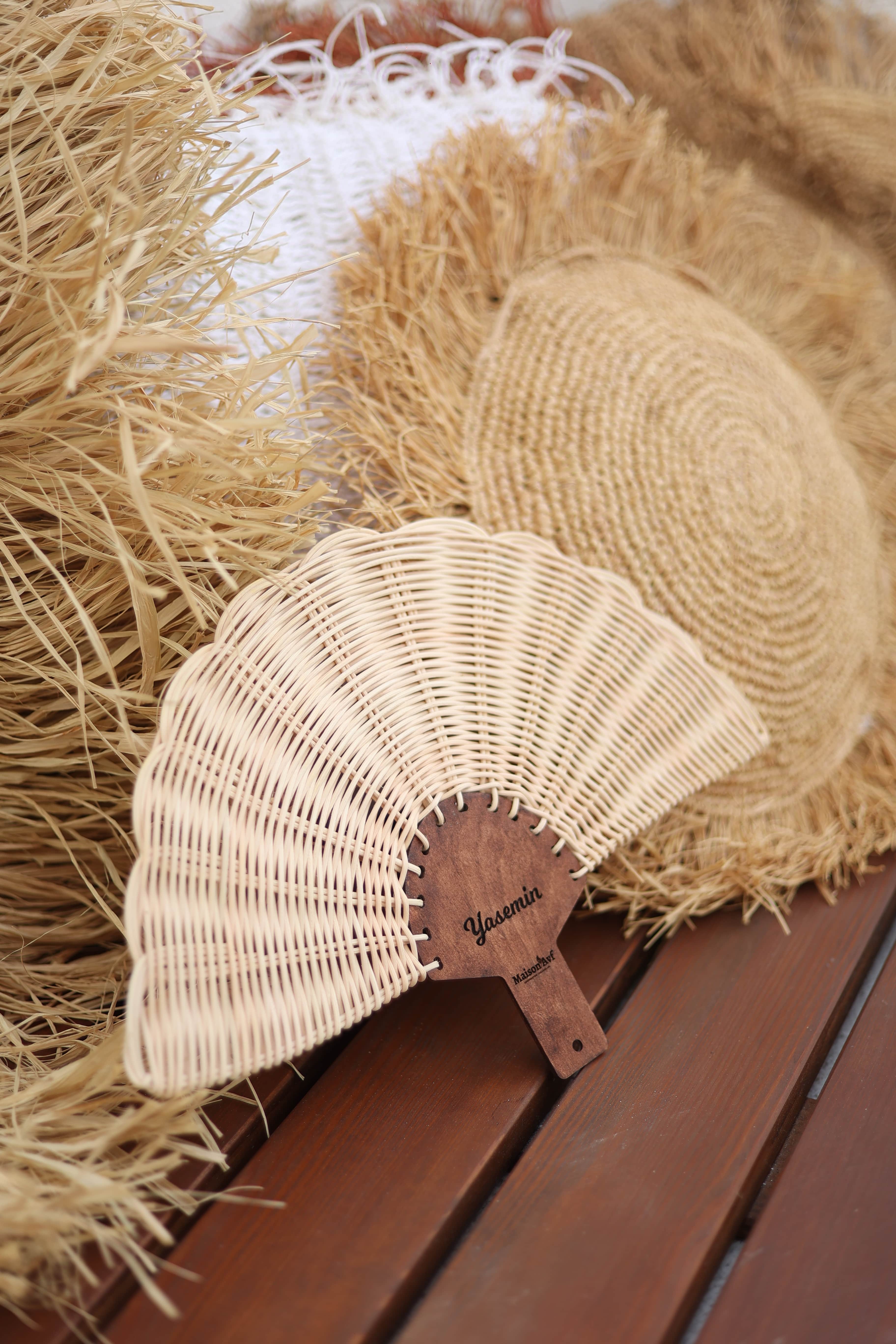 Personalized Wooden Rattan Fan (CUSTOMIZED)