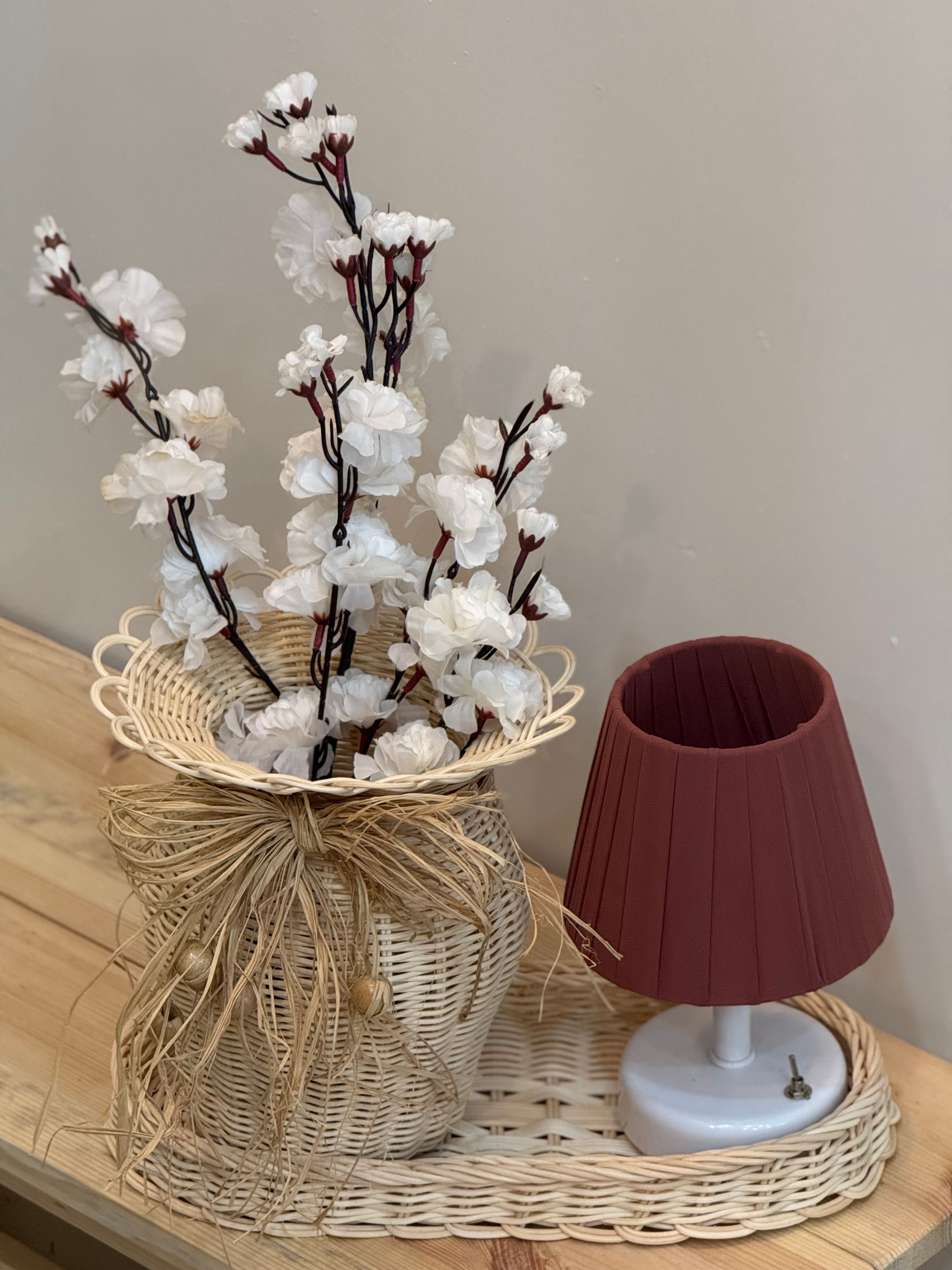 4'lü Beyaz Sakura Kiraz Çiçeği Vazo Set
