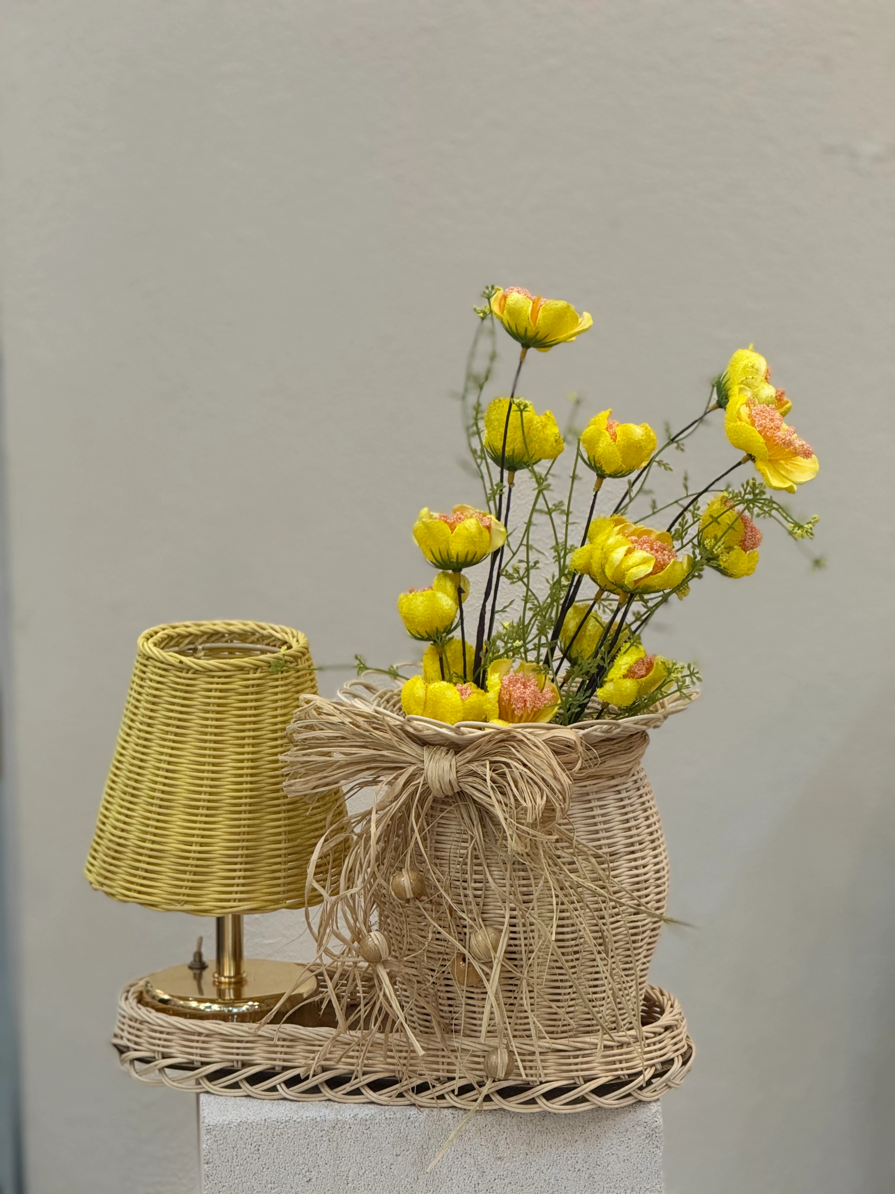 4'lü Rattan Gelincik Vazo Set