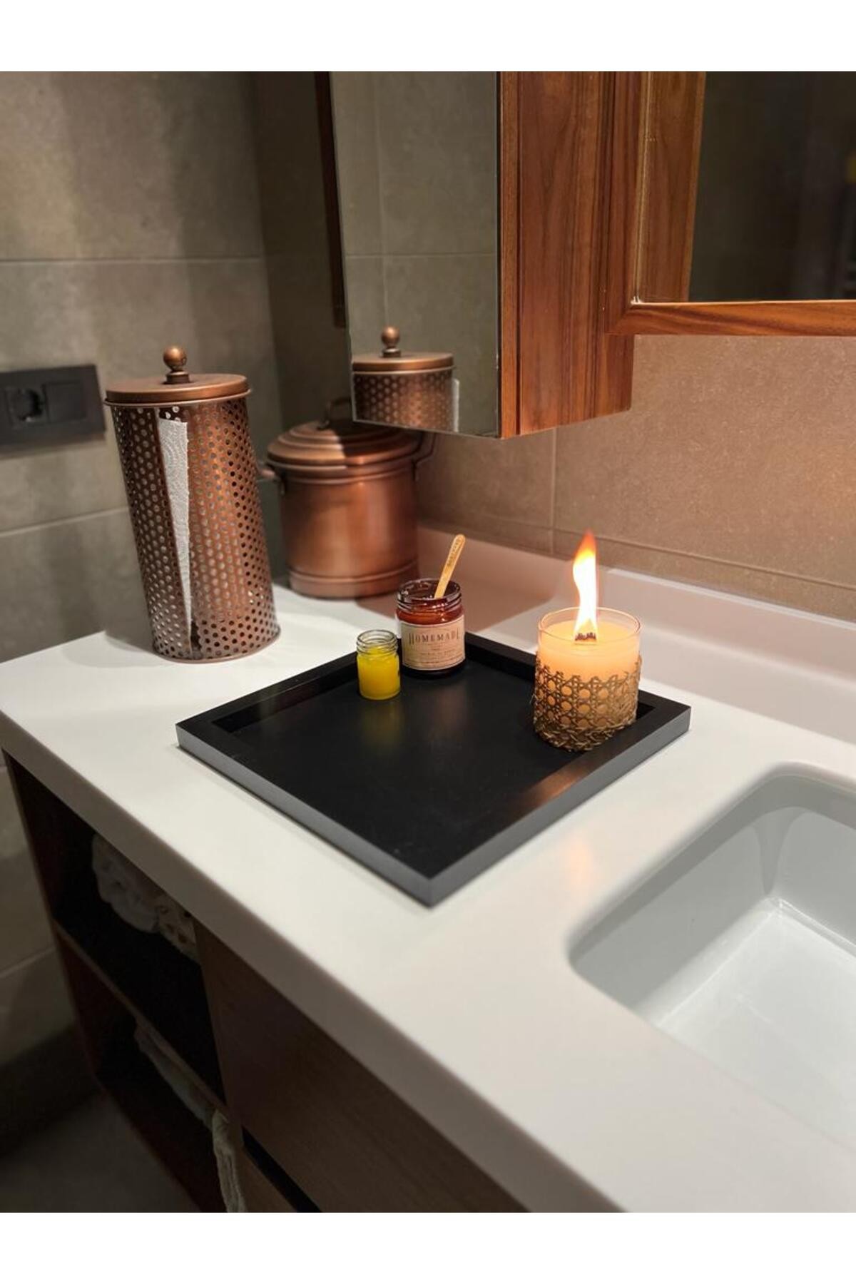 Square Blue Decorative Organizer Tray