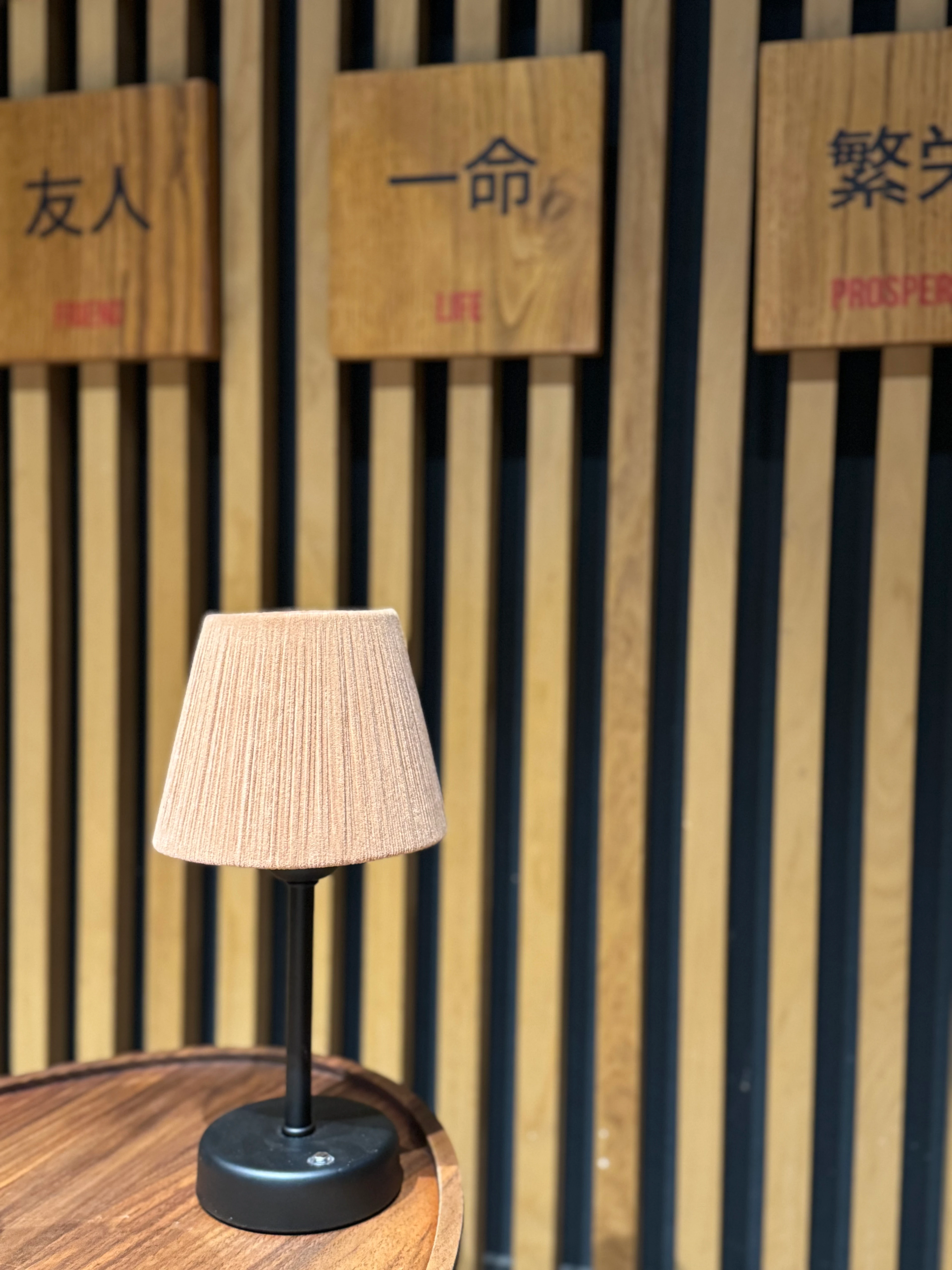 Vizon Süet Kadife Kablosuz Şarjlı Masa Lambası - Alt Uzun Siyah