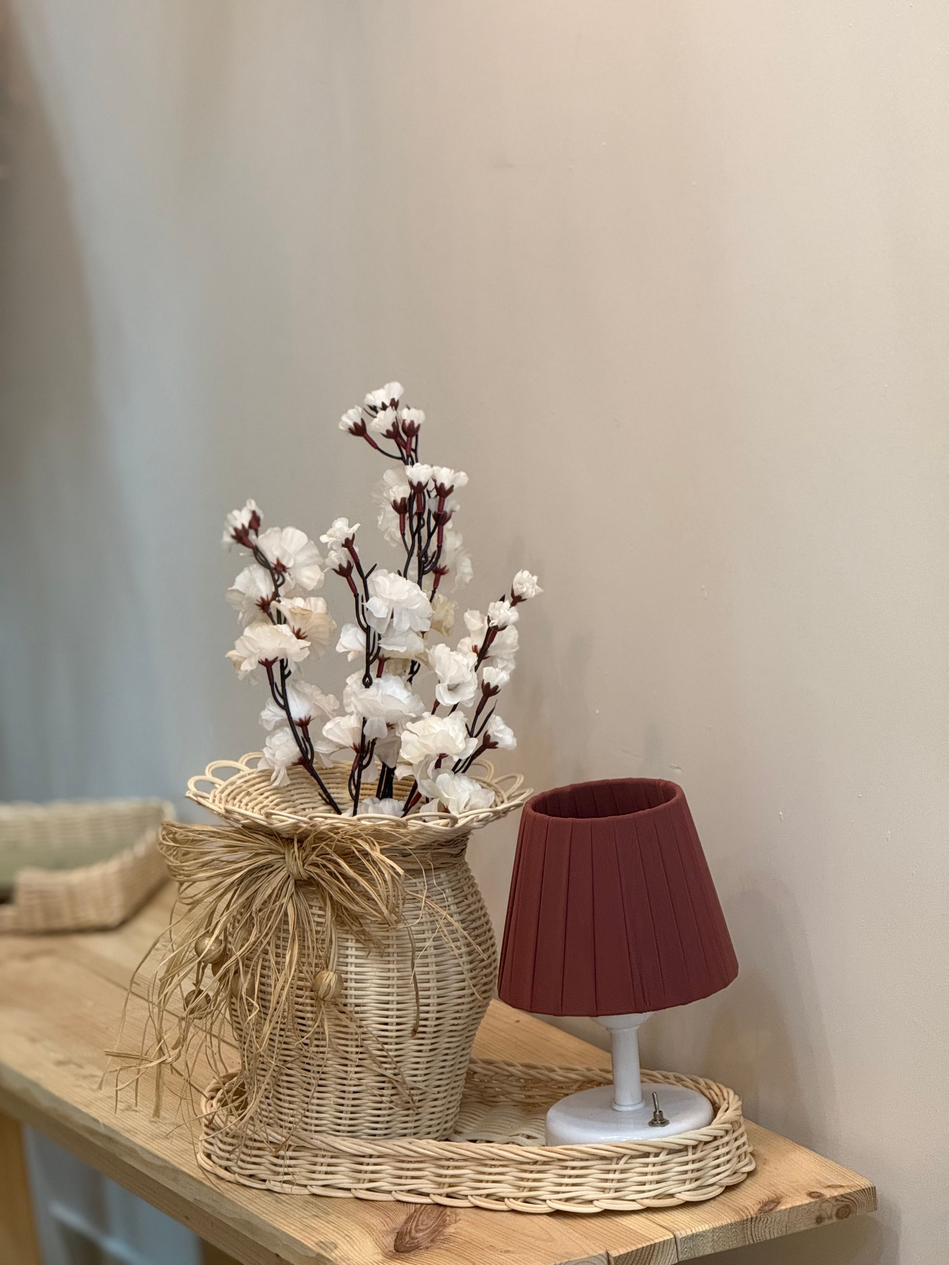 4'lü Beyaz Sakura Kiraz Çiçeği Vazo Set
