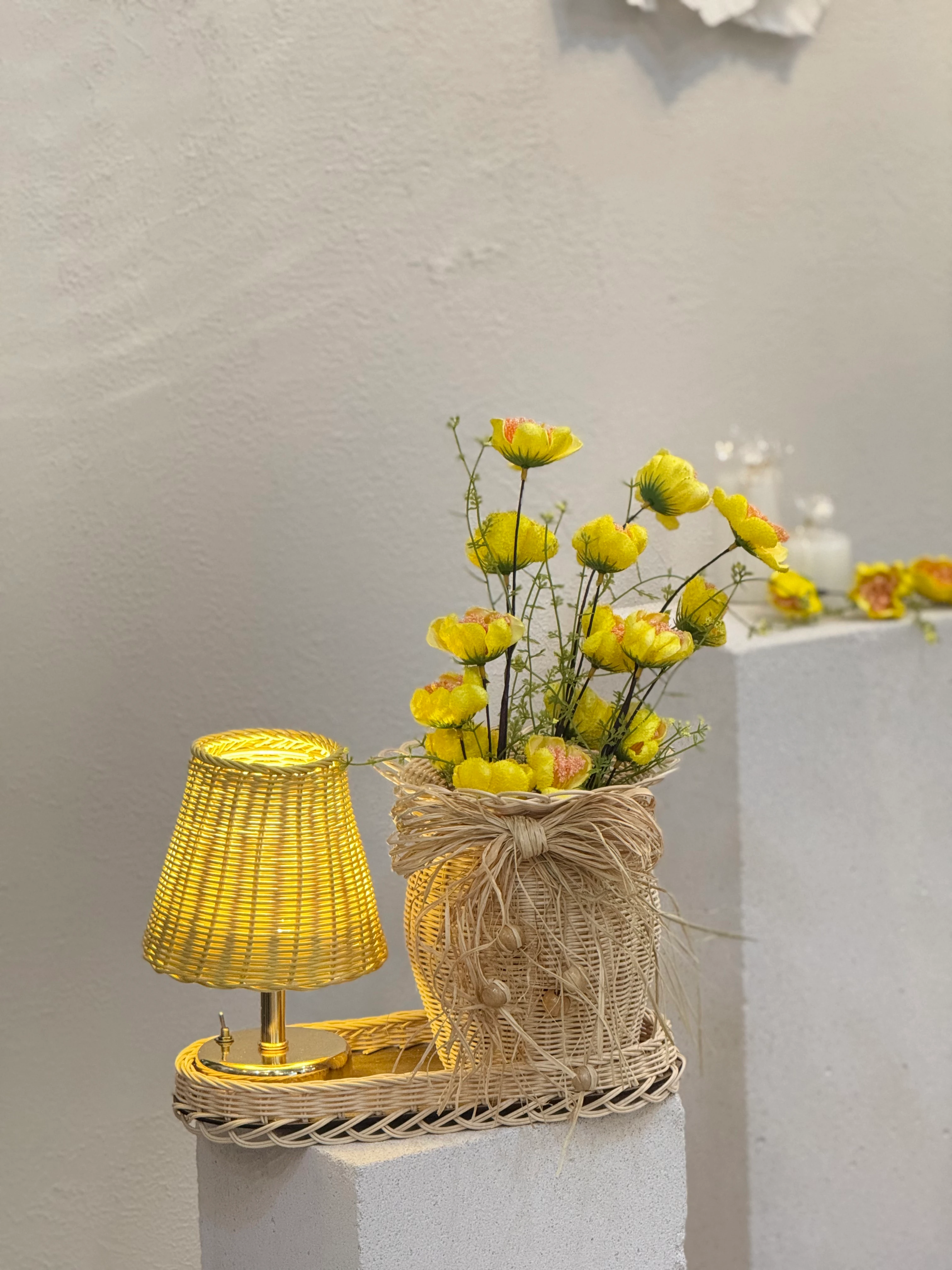 4'lü Rattan Gelincik Vazo Set