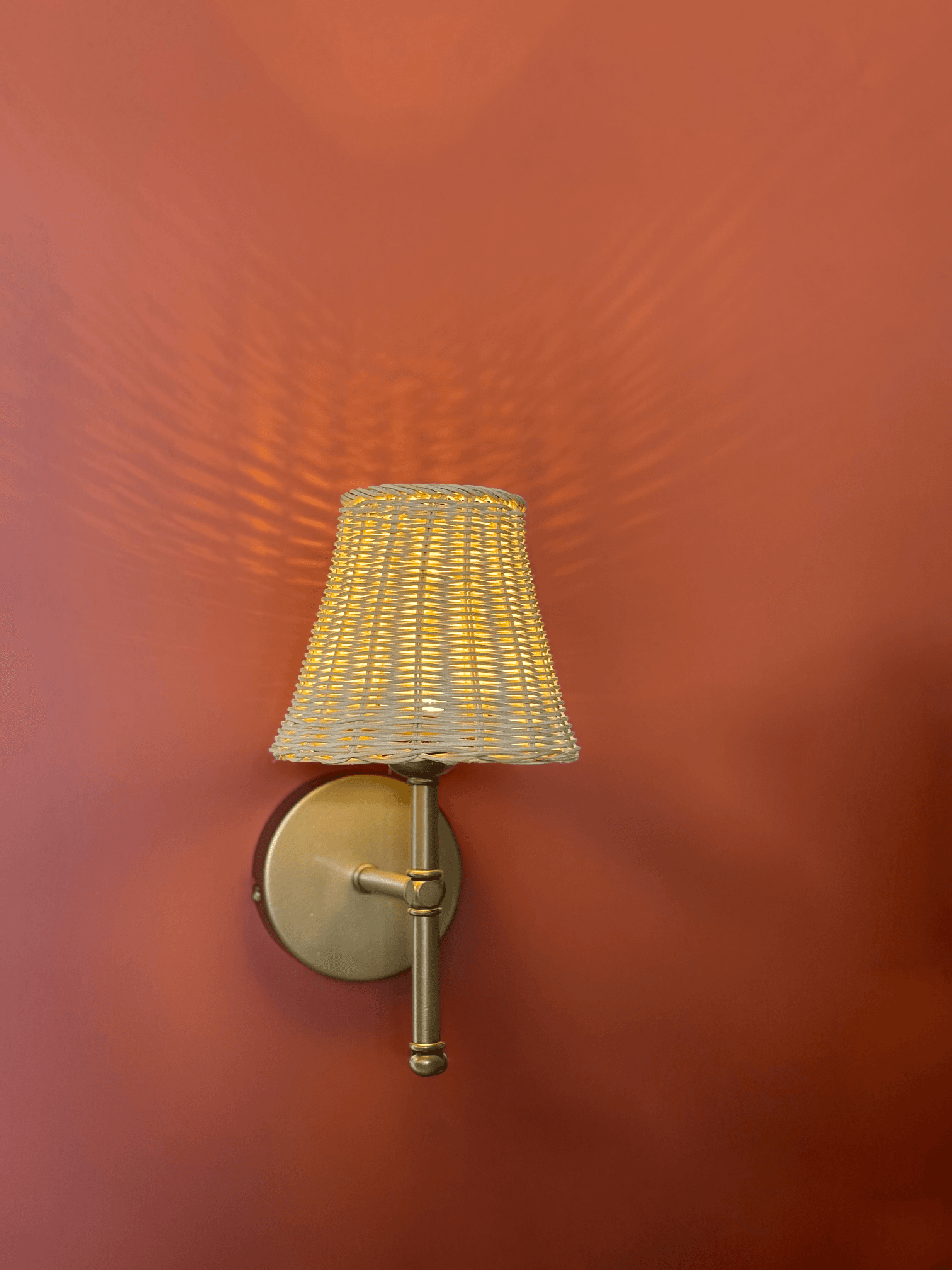 Bohemian Wicker Rattan Handmade Led Sconce