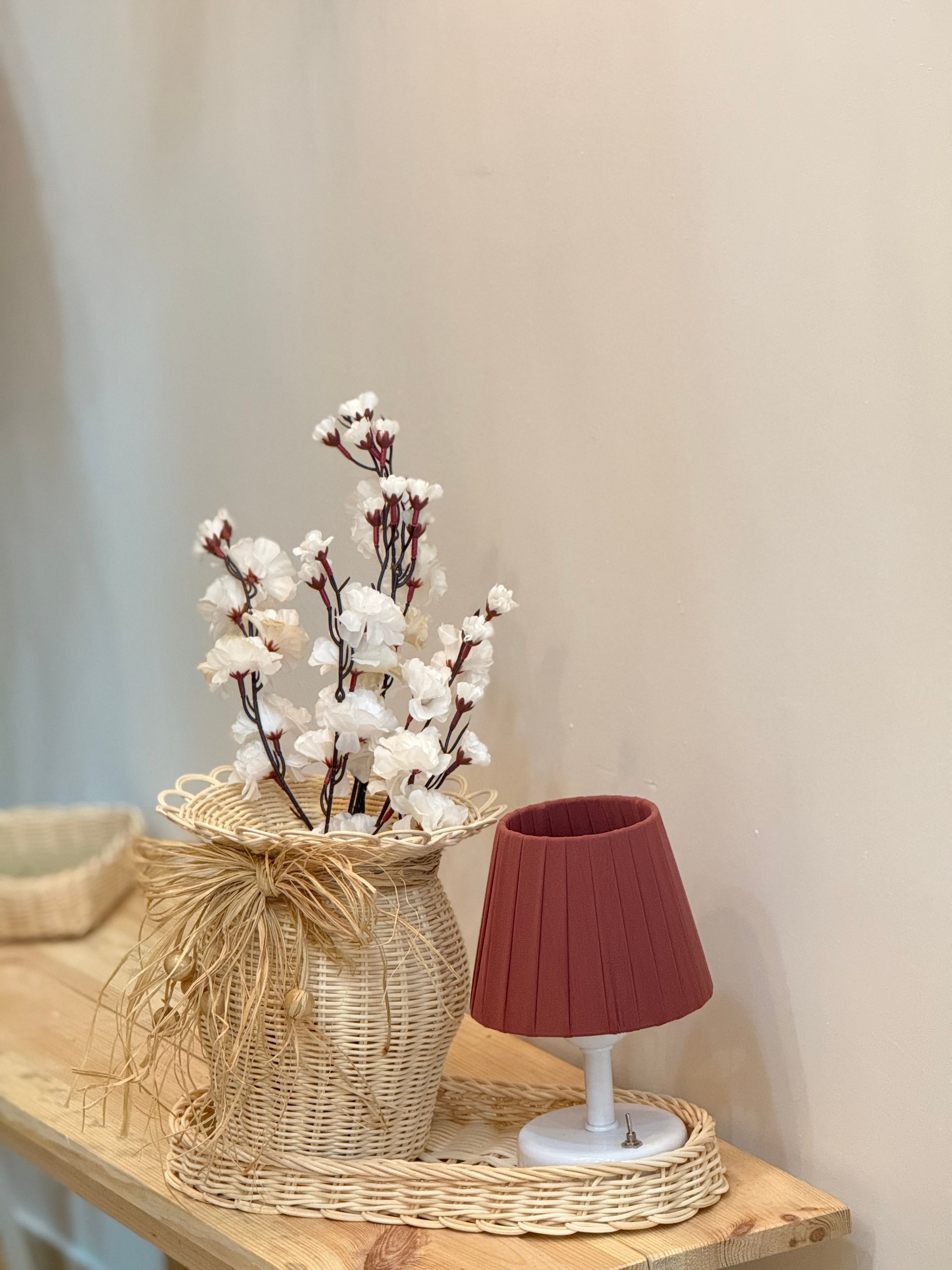 4'lü Beyaz Sakura Kiraz Çiçeği Vazo Set