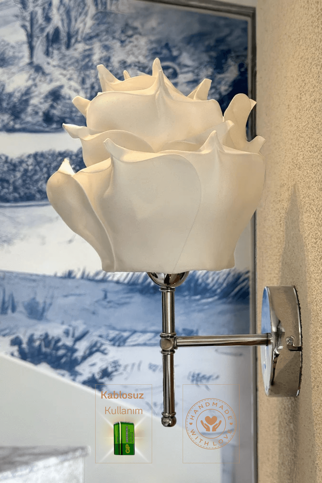 Decor Eva Rose Top White-Bottom Silver Led Wall Lighting Sconce