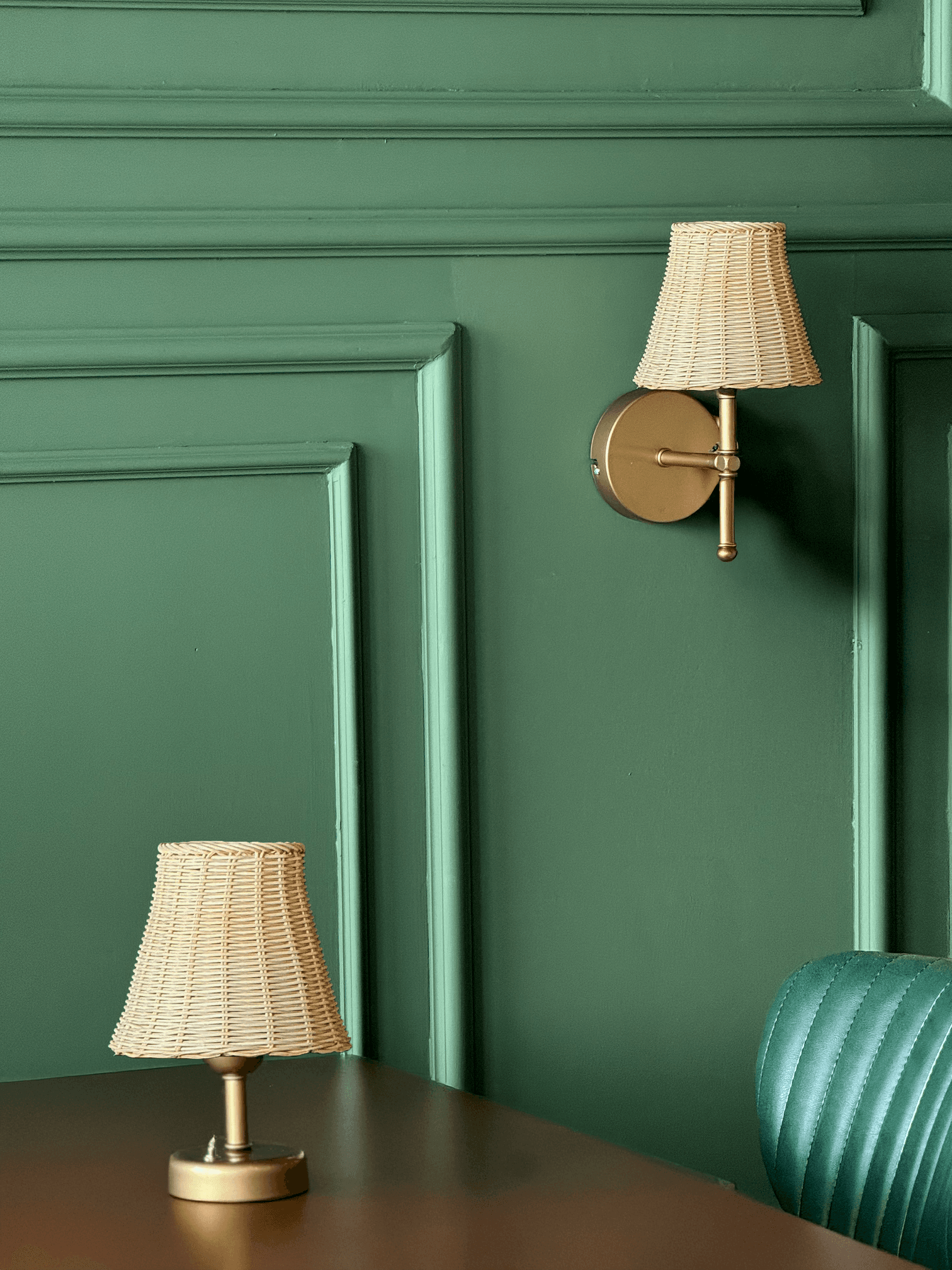 Bohemian Wicker Rattan Handmade Led Sconce