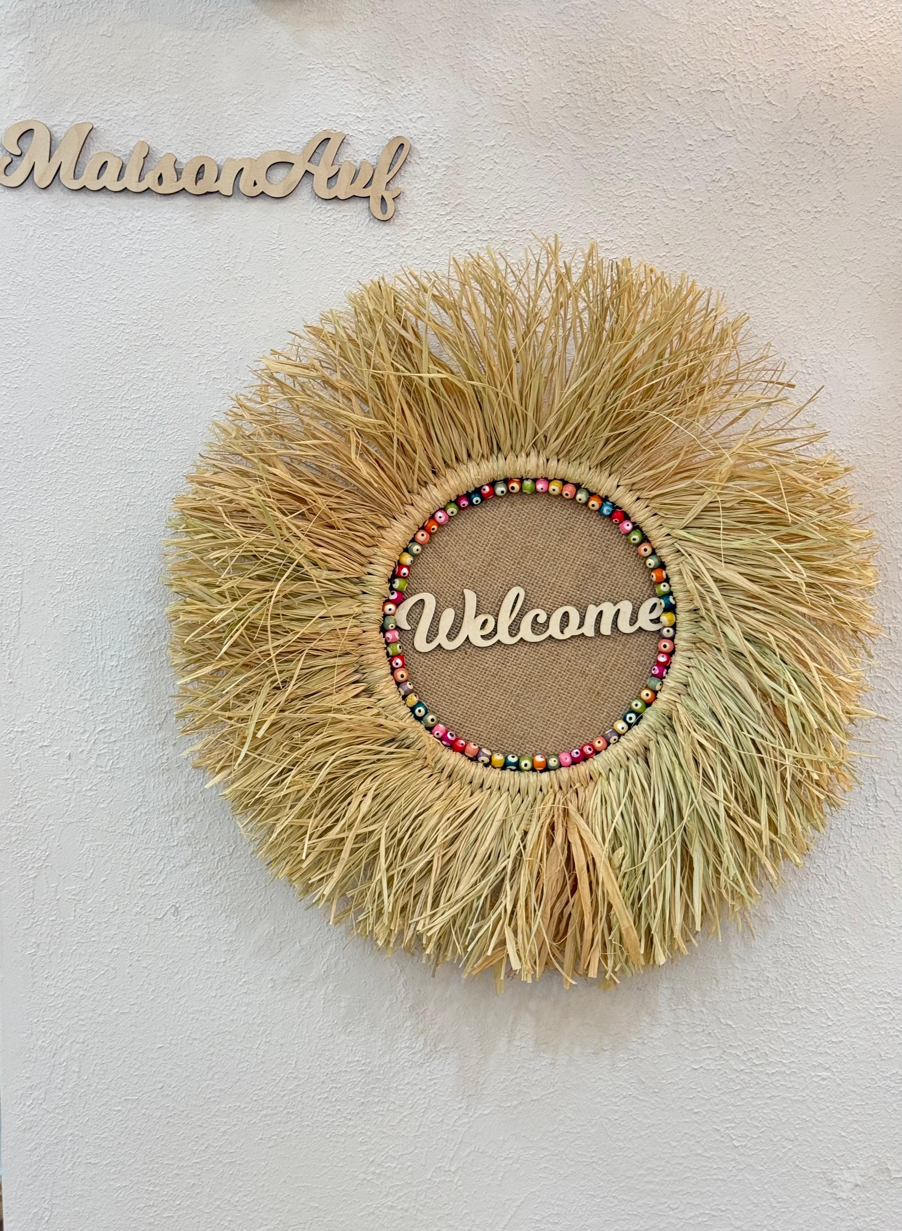 Welcome Renkli Boncuklu Kapı Süsü