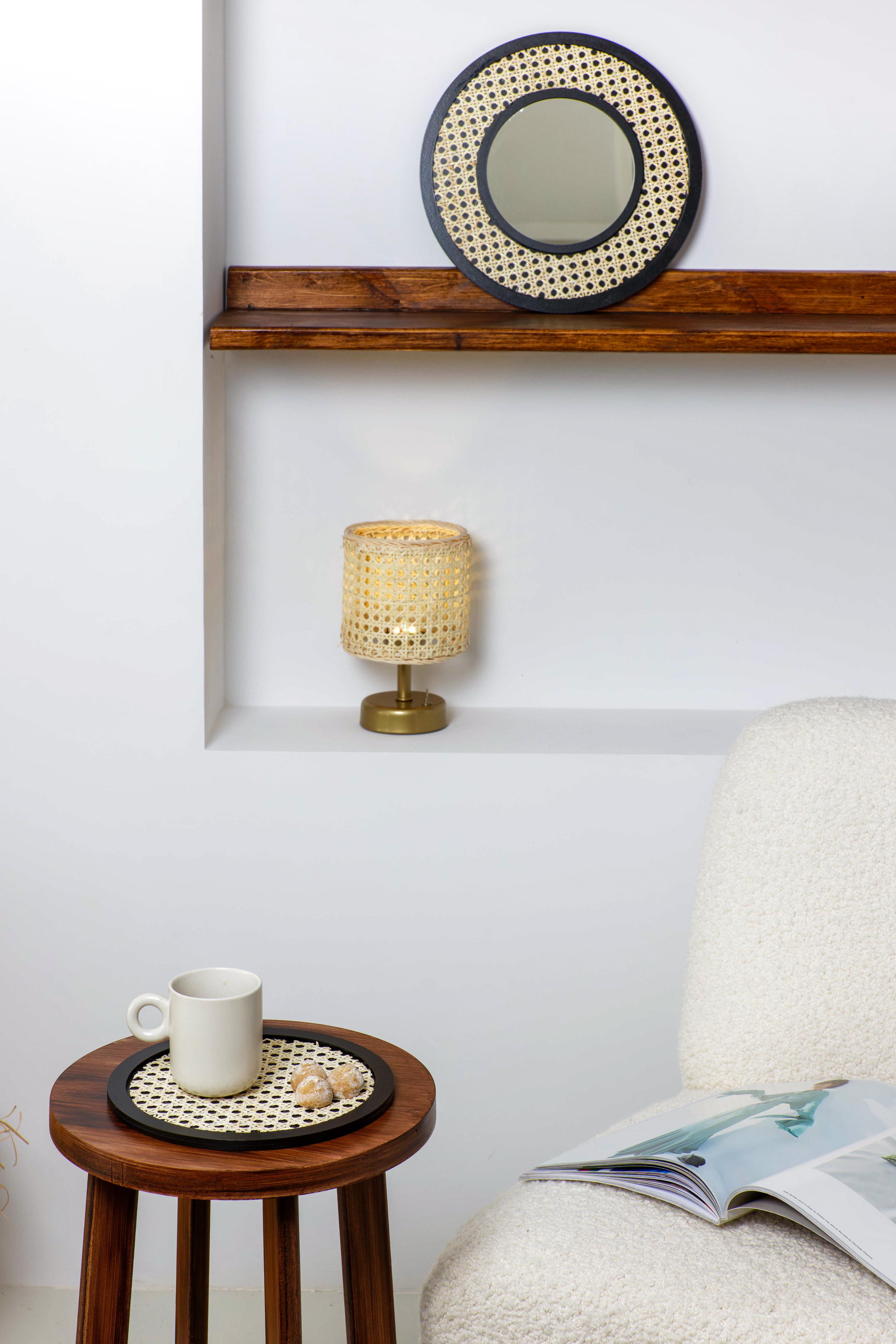Wicker & Rattan Tabletop Wireless Battery Lamp