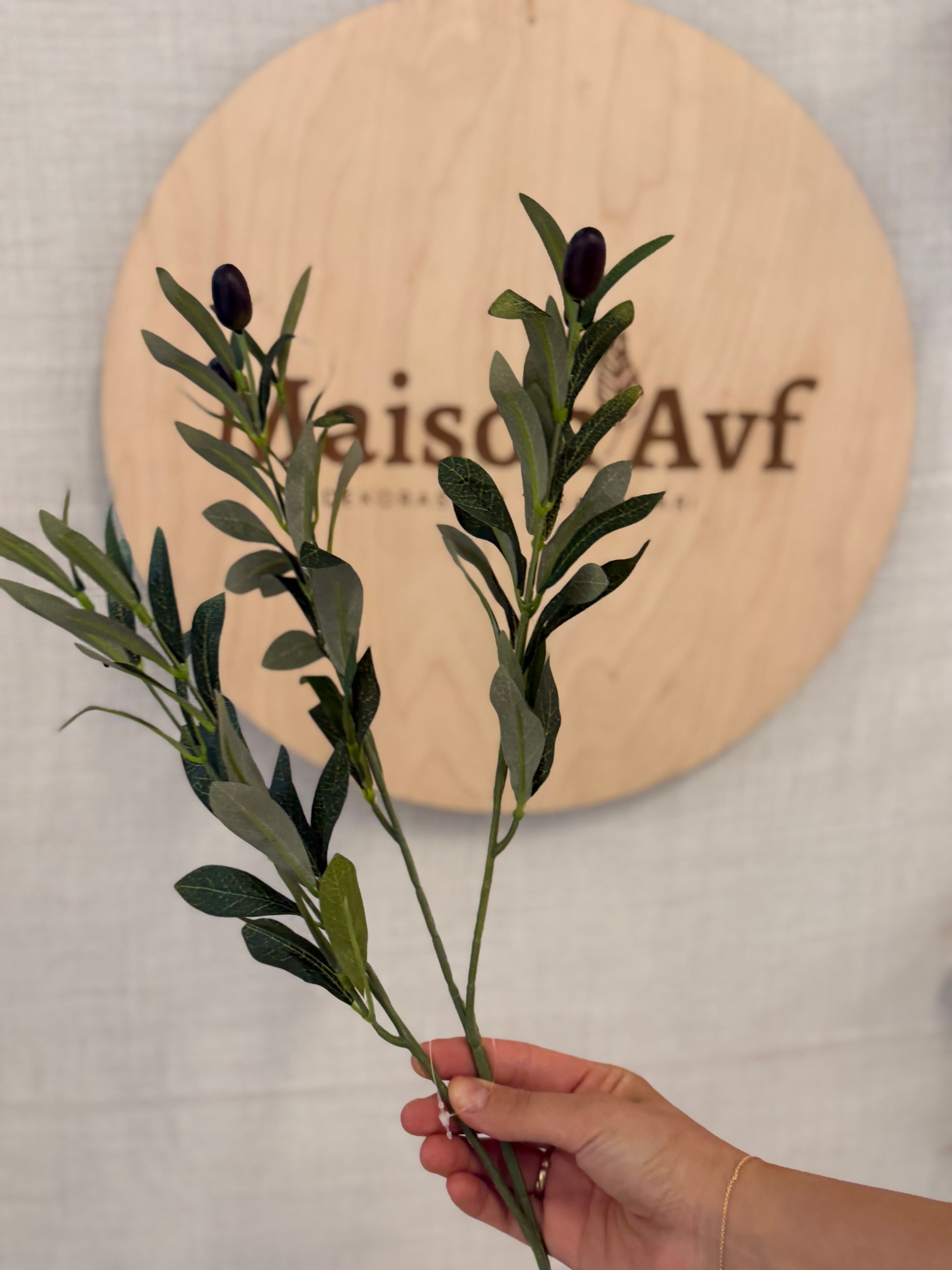 Yapay Dekoratif Zeytin Dalı - Green