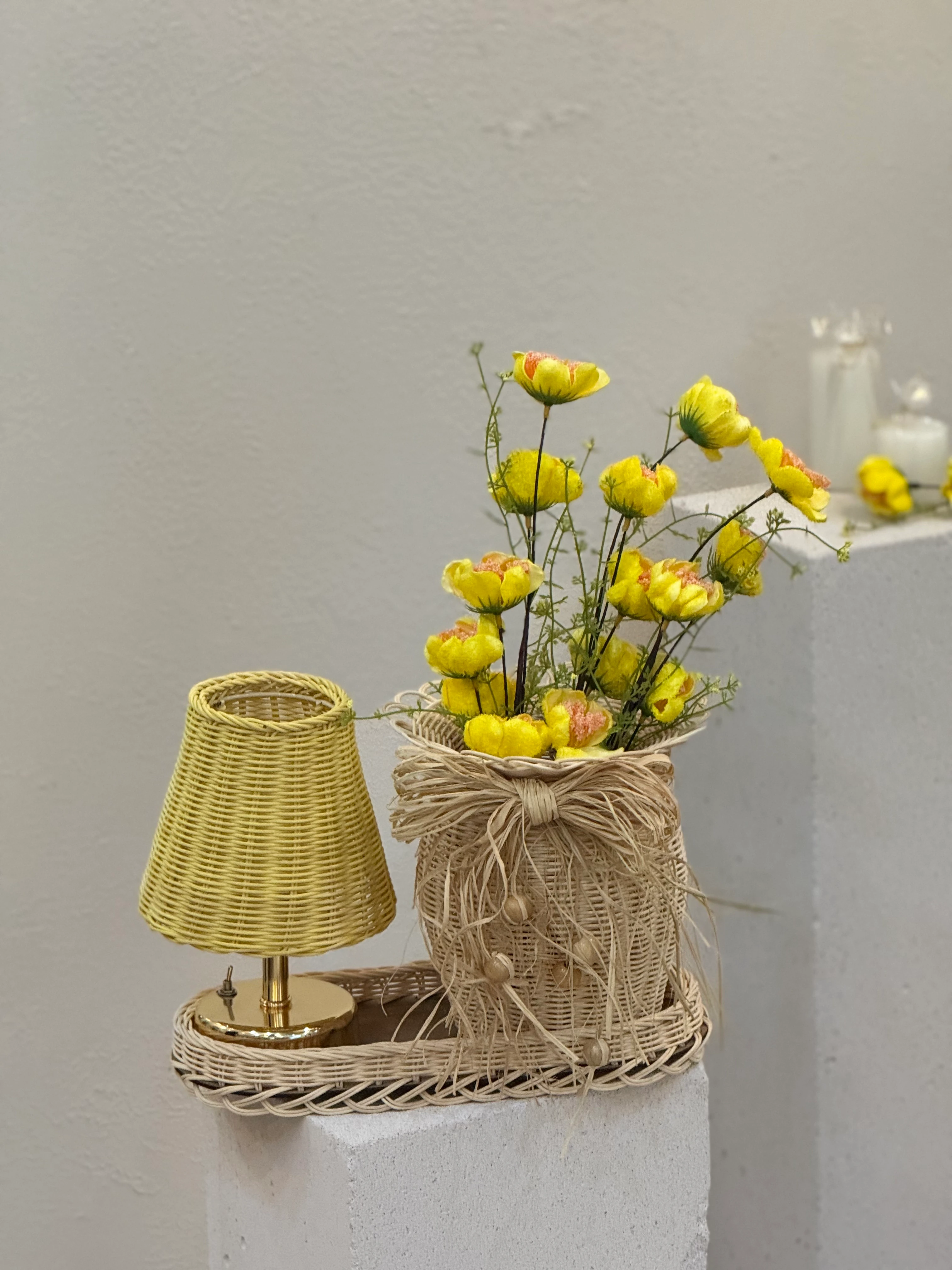 4'lü Rattan Gelincik Vazo Set