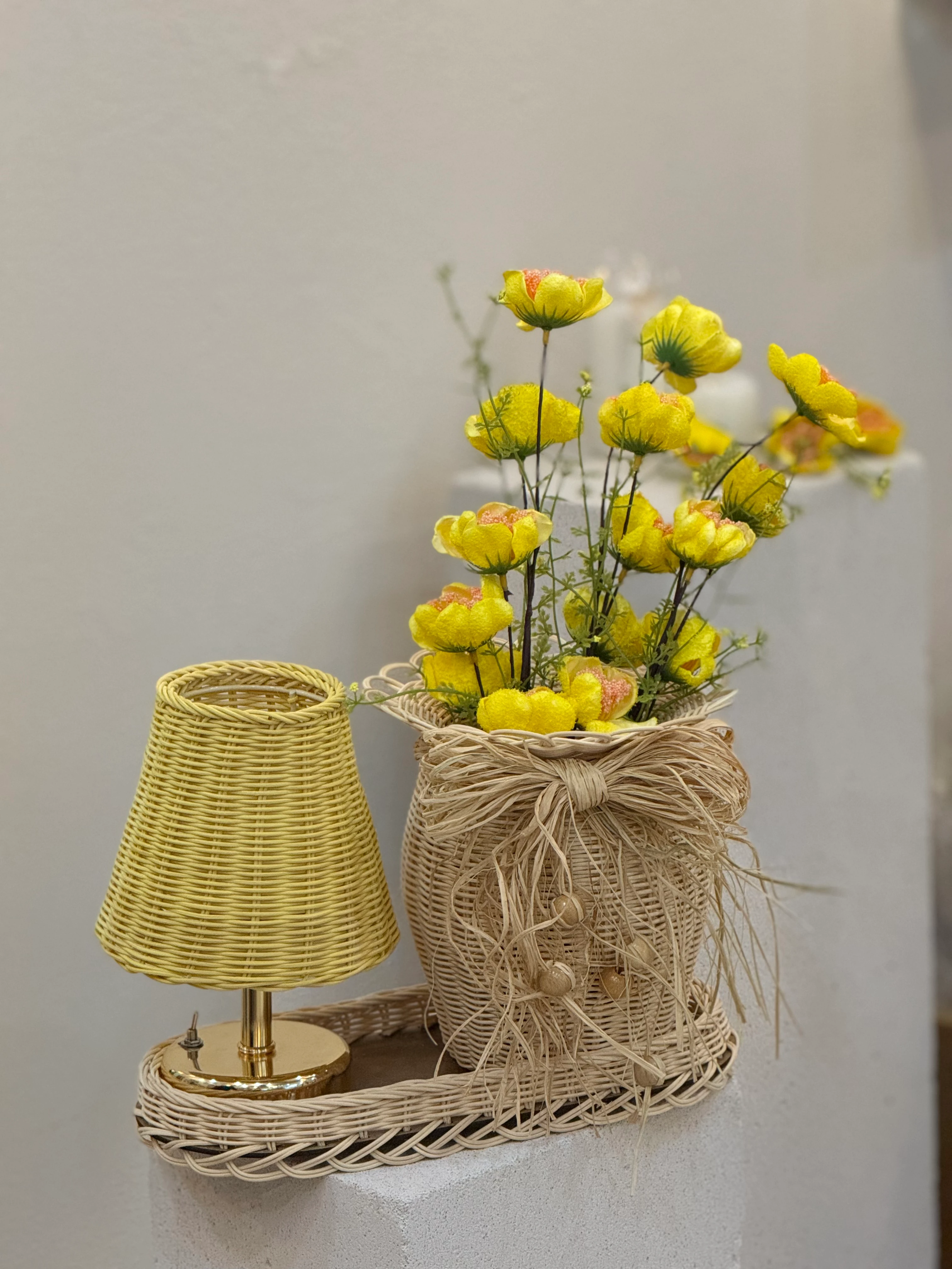 4'lü Rattan Gelincik Vazo Set