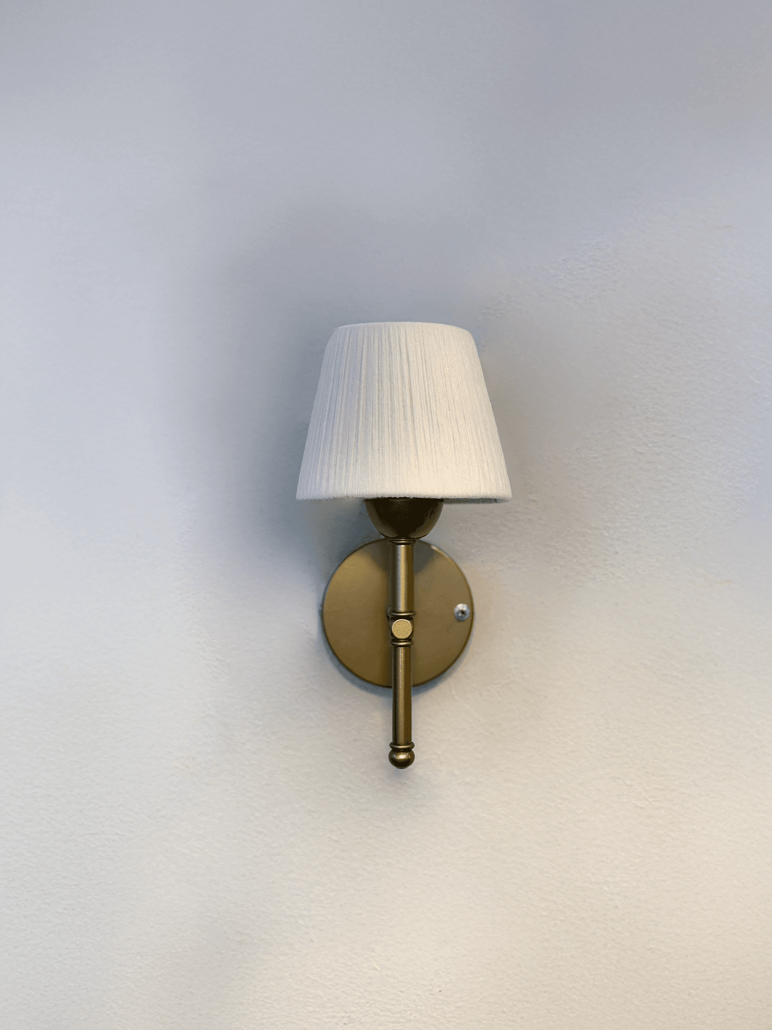 Bohemian Wicker Suede Velvet Handmade White Led Sconce