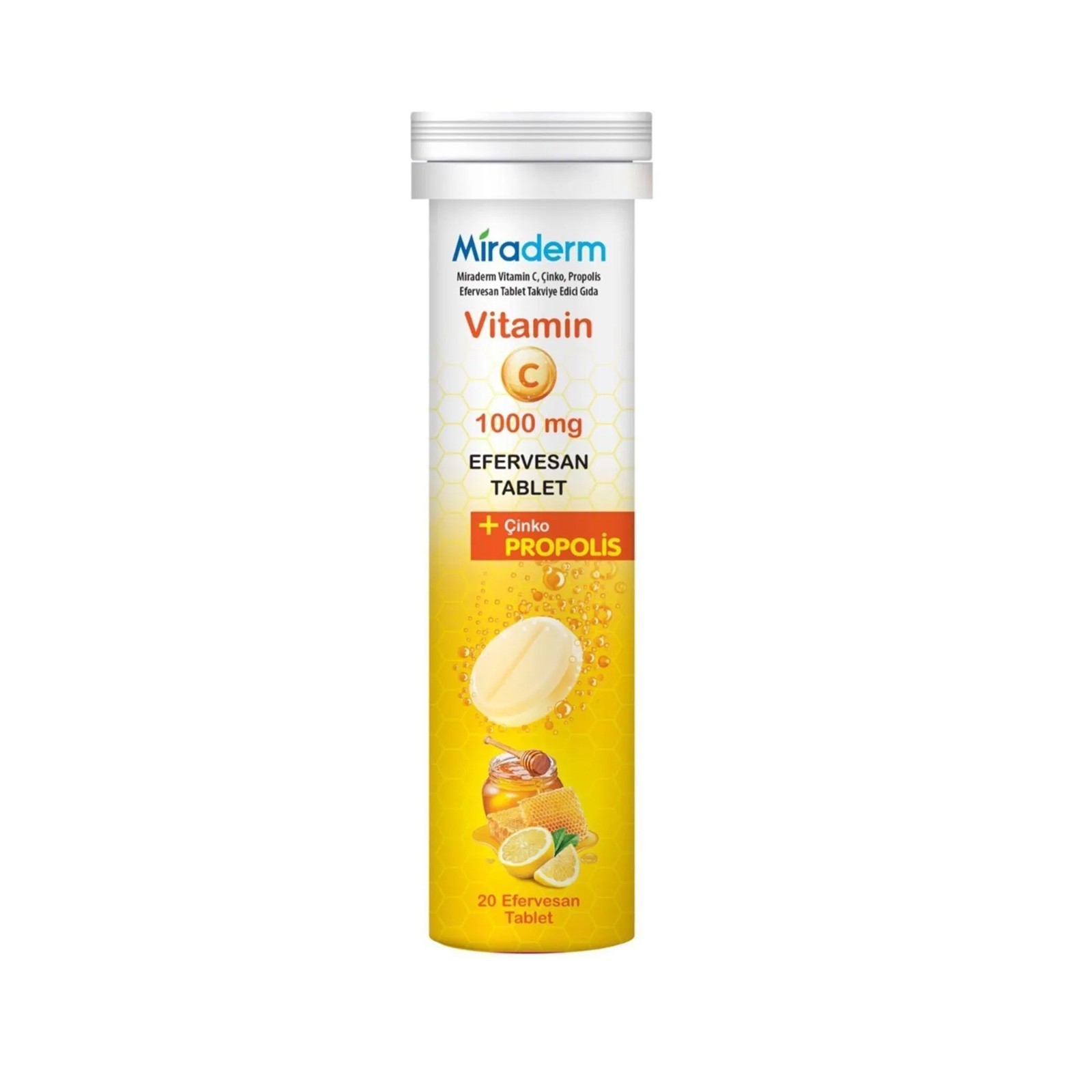 Miraderm Vitamin C Çinko Propolis Effervesan