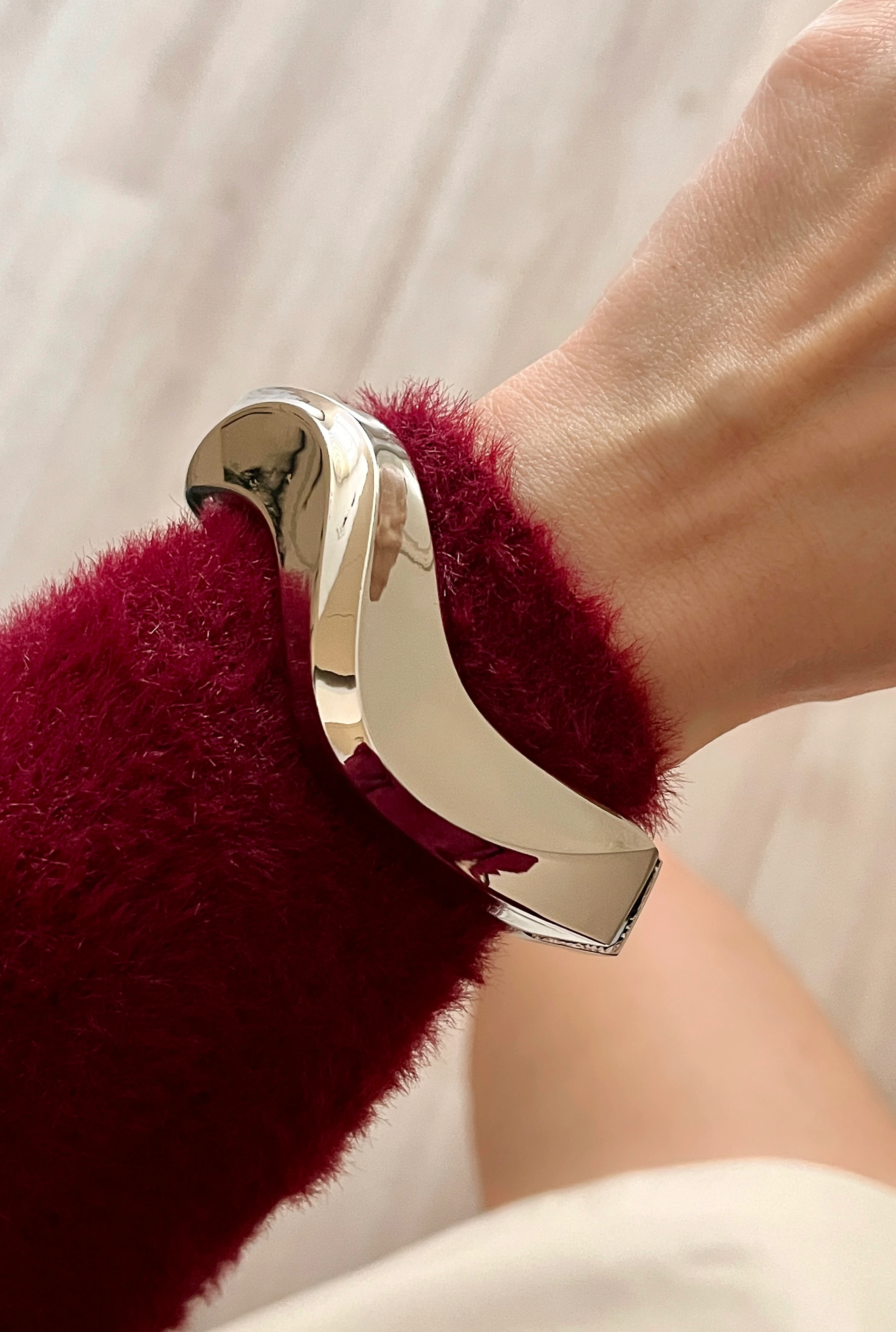 Silver Kalın Kelepçe Bileklik - Model 2