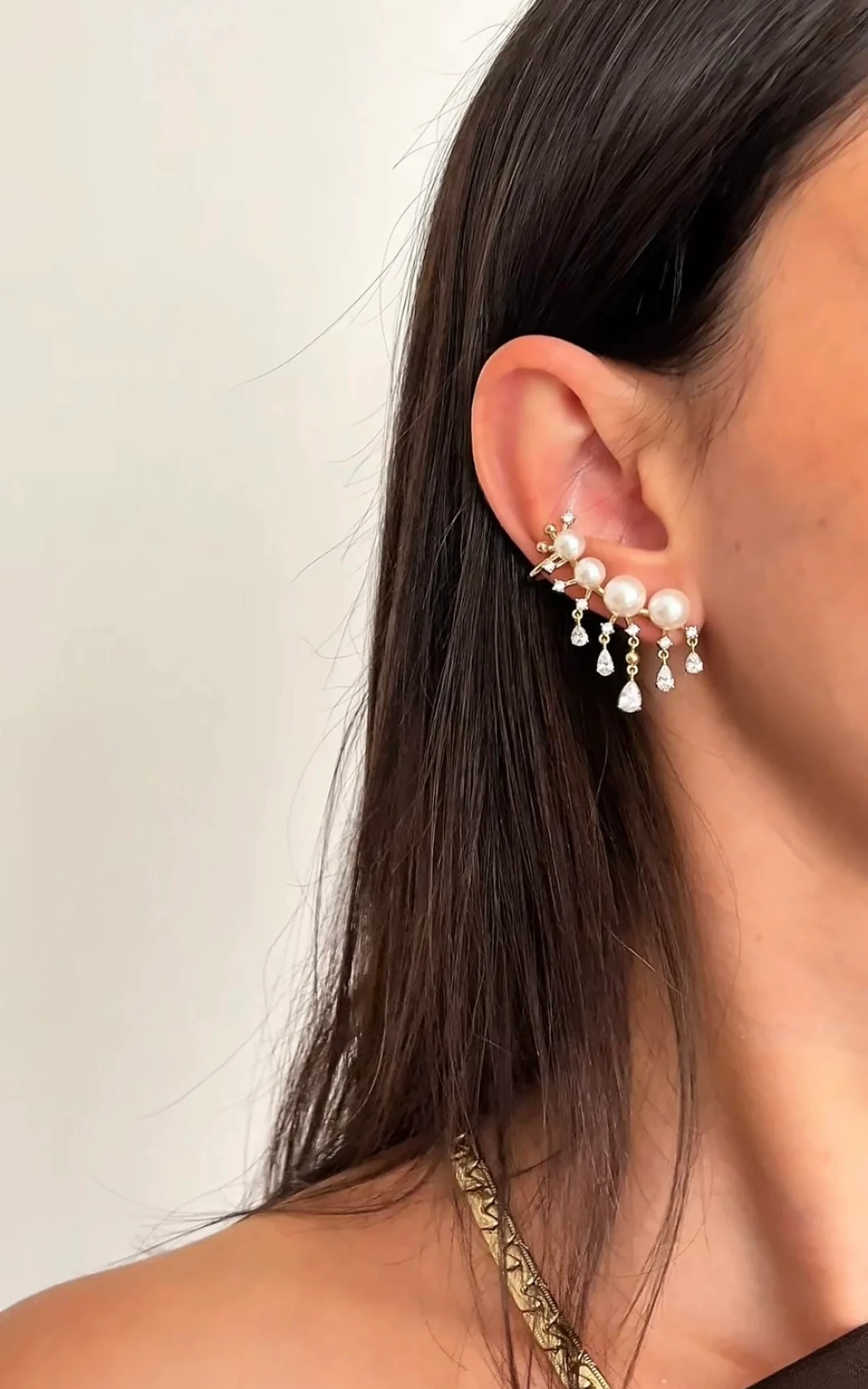 İnci Model Kıkırdak Küpe - 14K