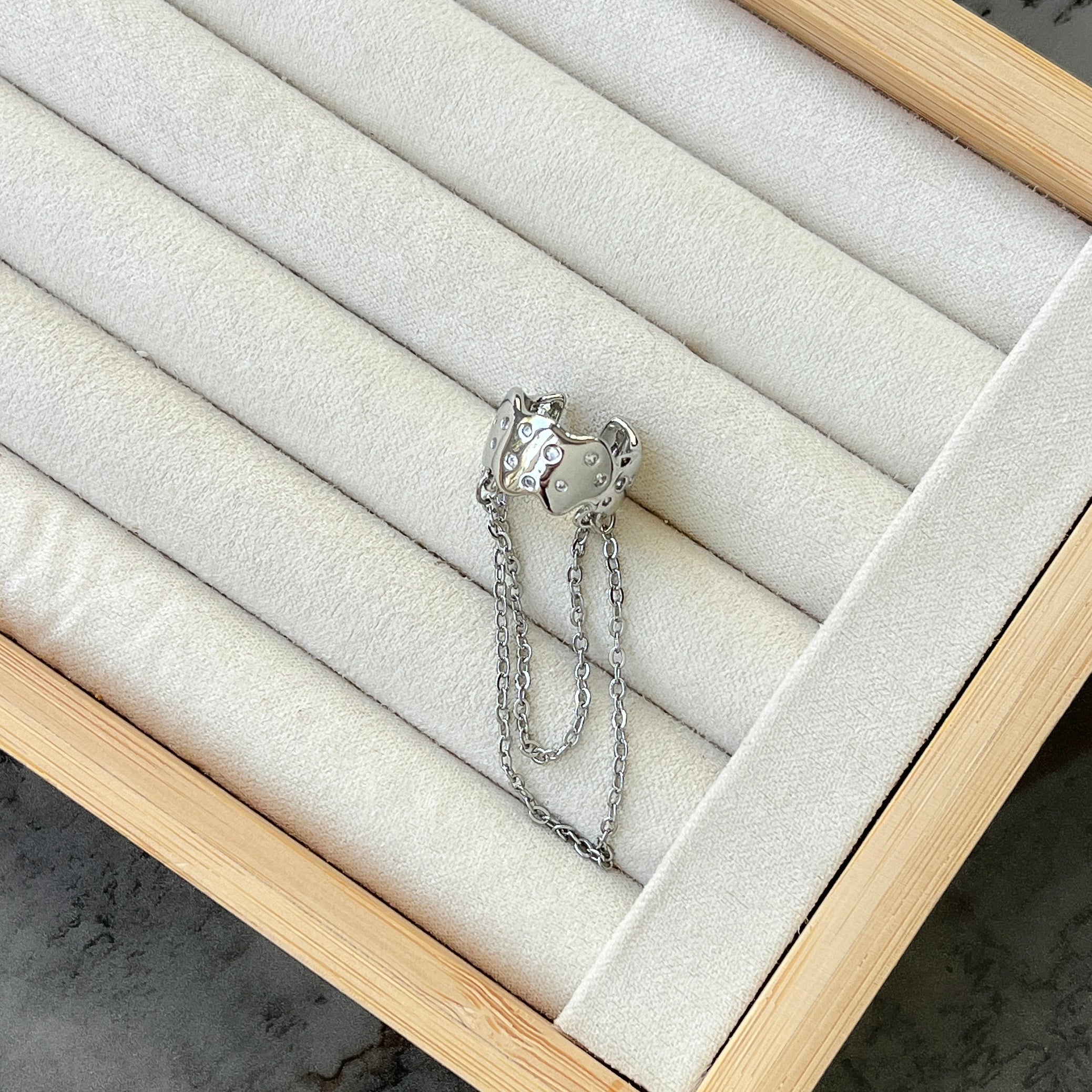 Zincir Sallantılı Earcuff - Kıkırdak Küpe - Silver