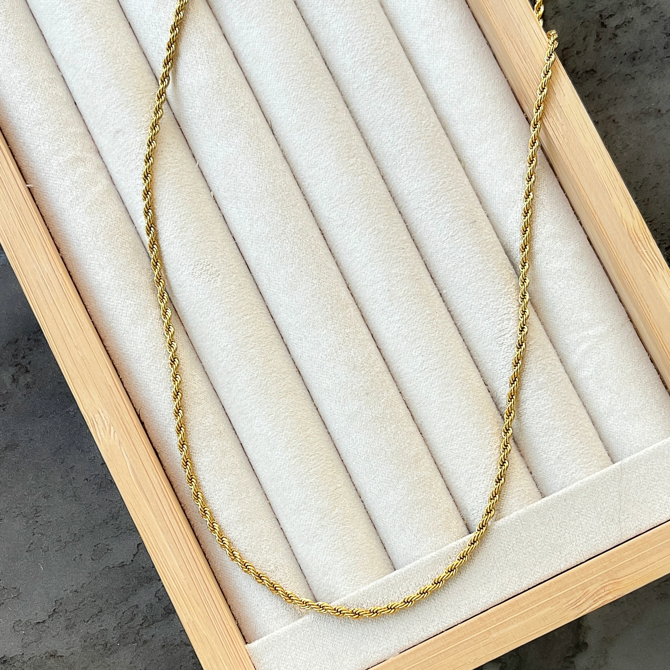 Çelik Burgu Kolye - Gold 2mm