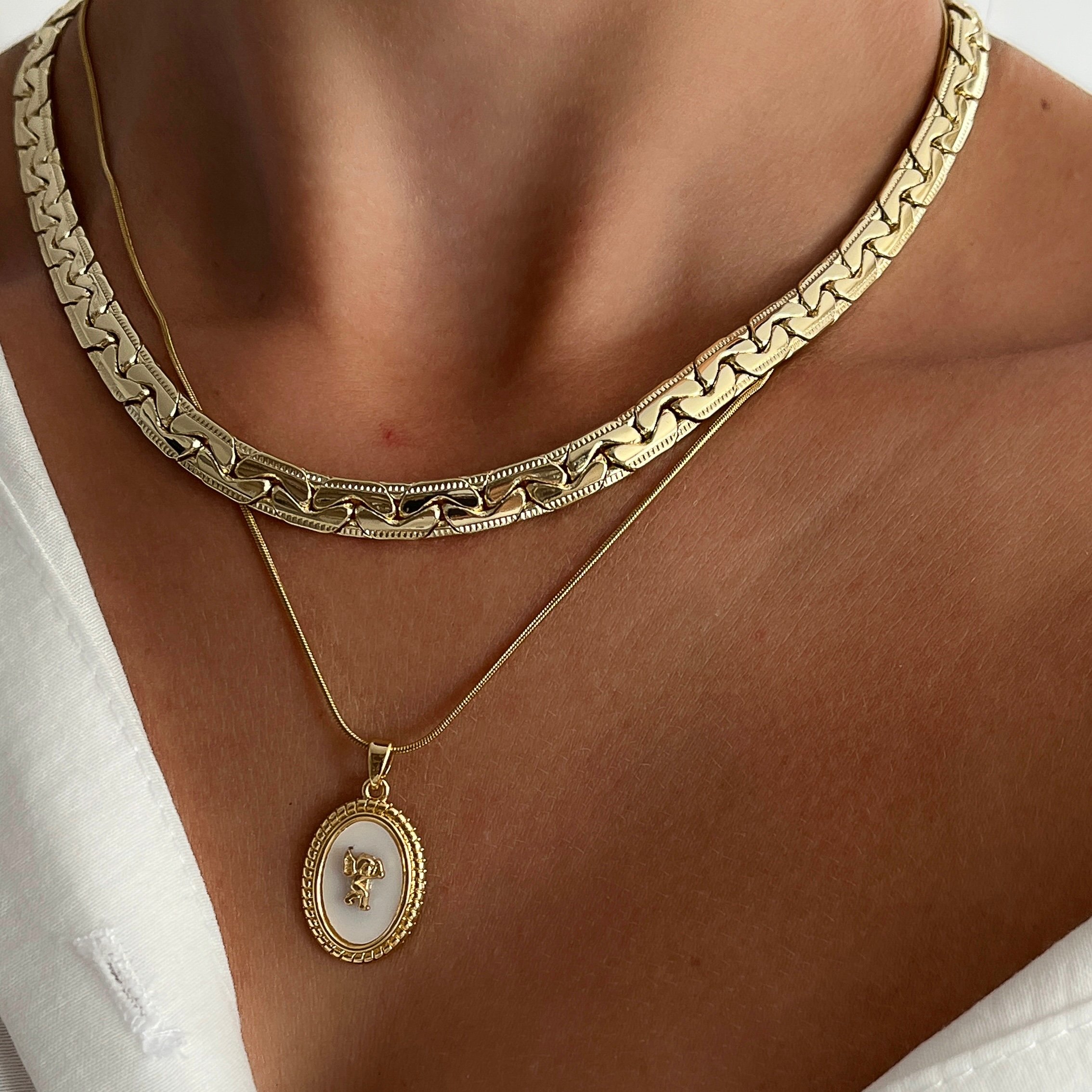 Hasır Model Kolye - 14K