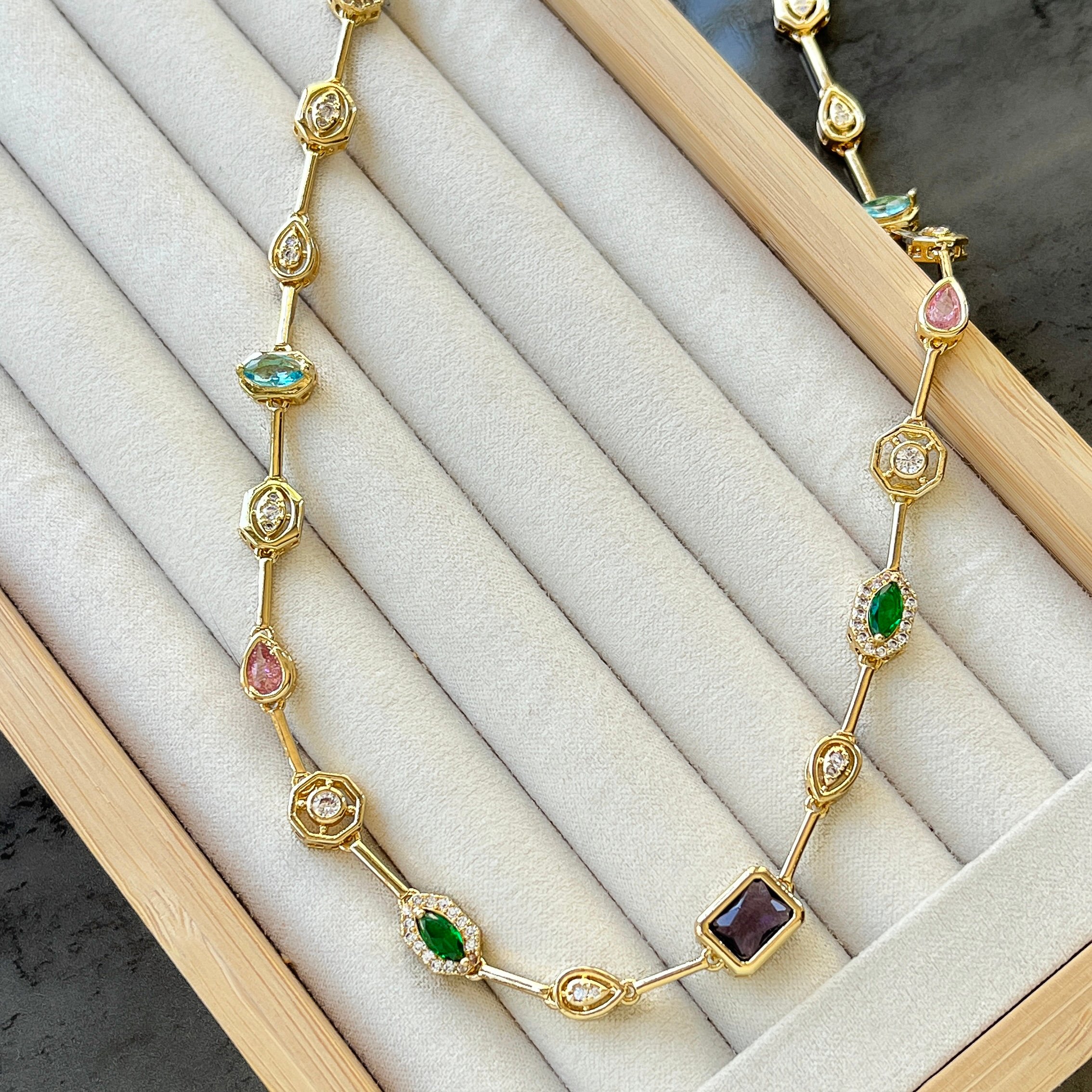 Çelik 7 Element Kolye - Gold