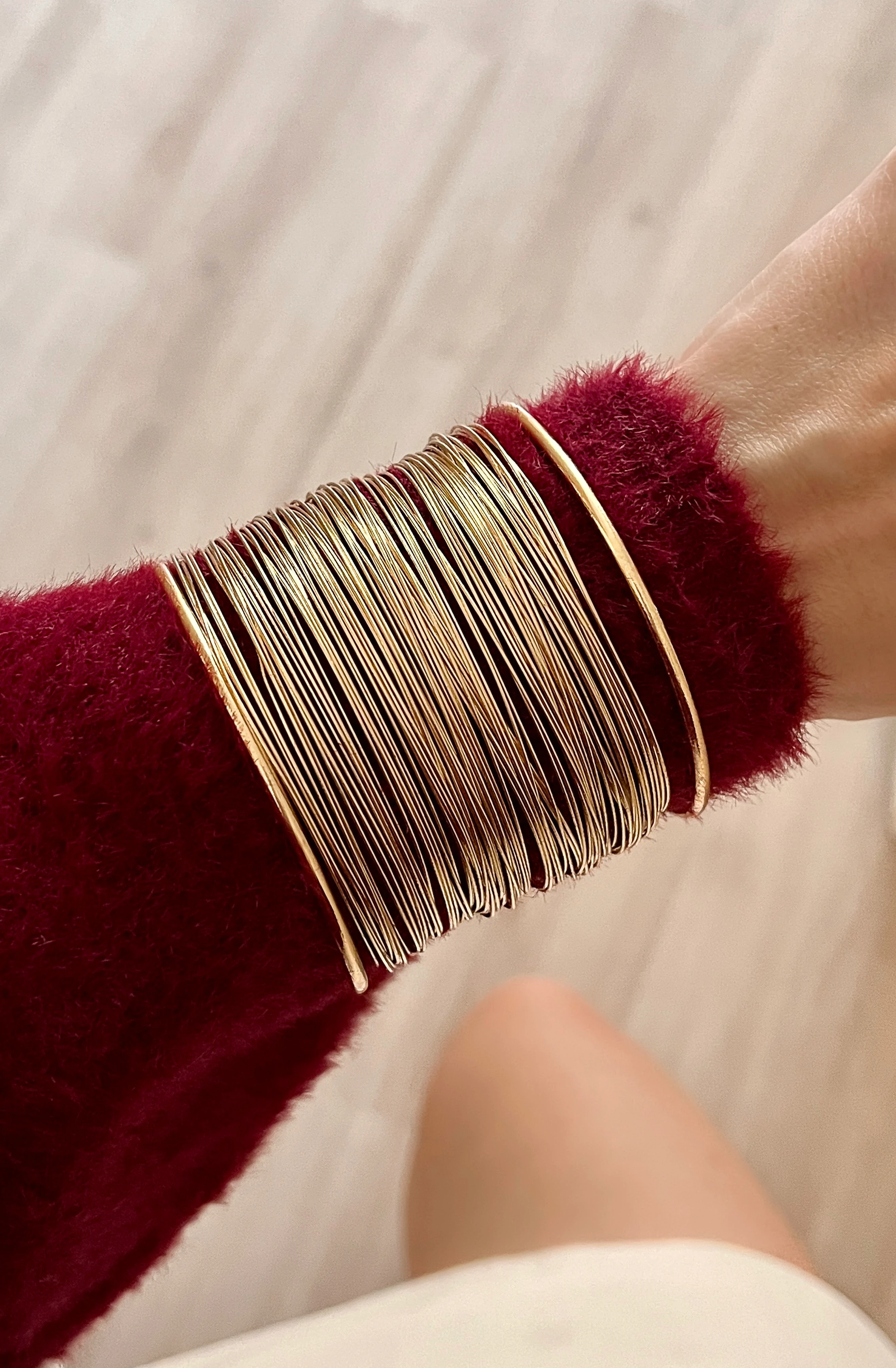 Geniş Sarım Tel Bileklik