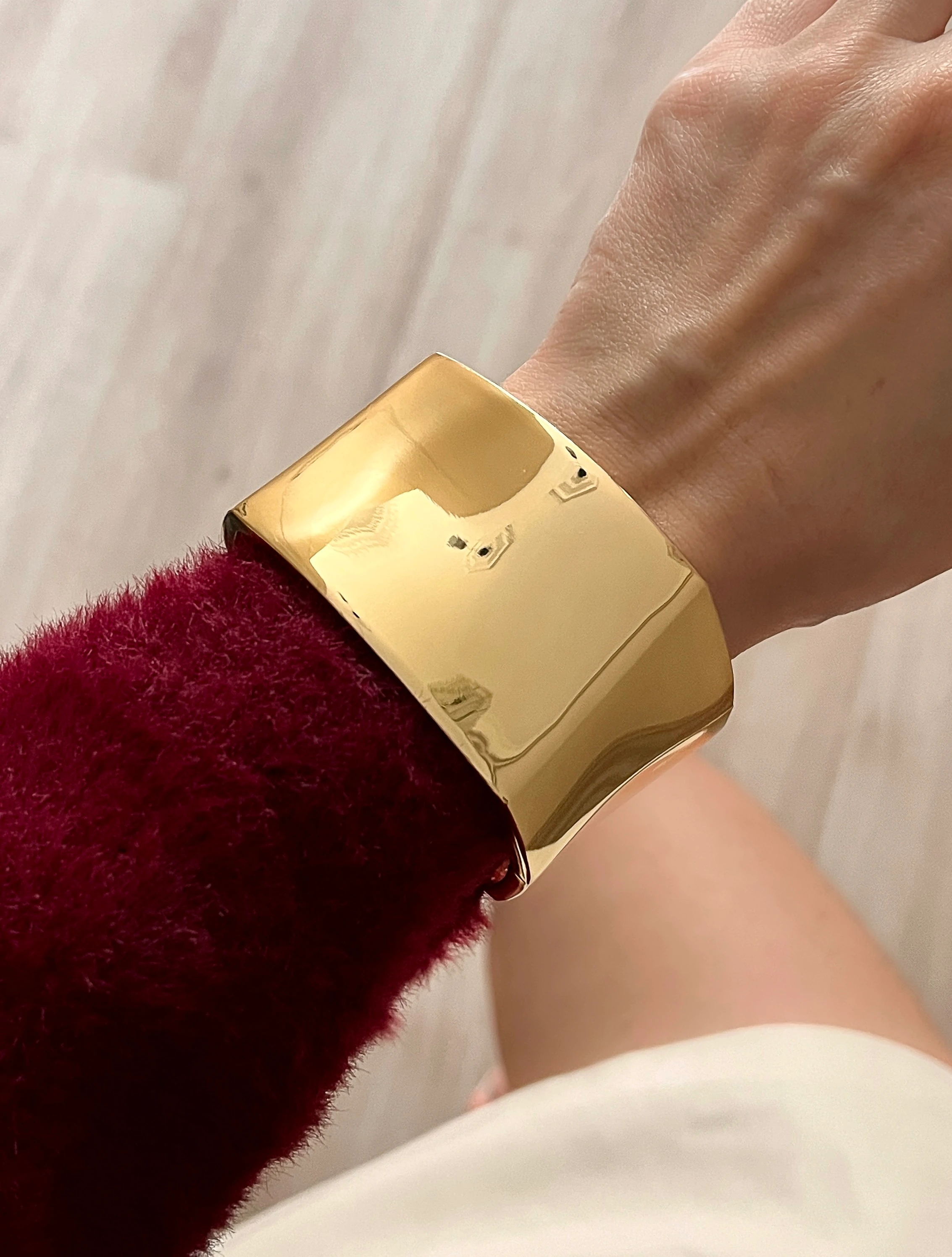 Gold Kalın Kelepçe Bileklik - Model 3