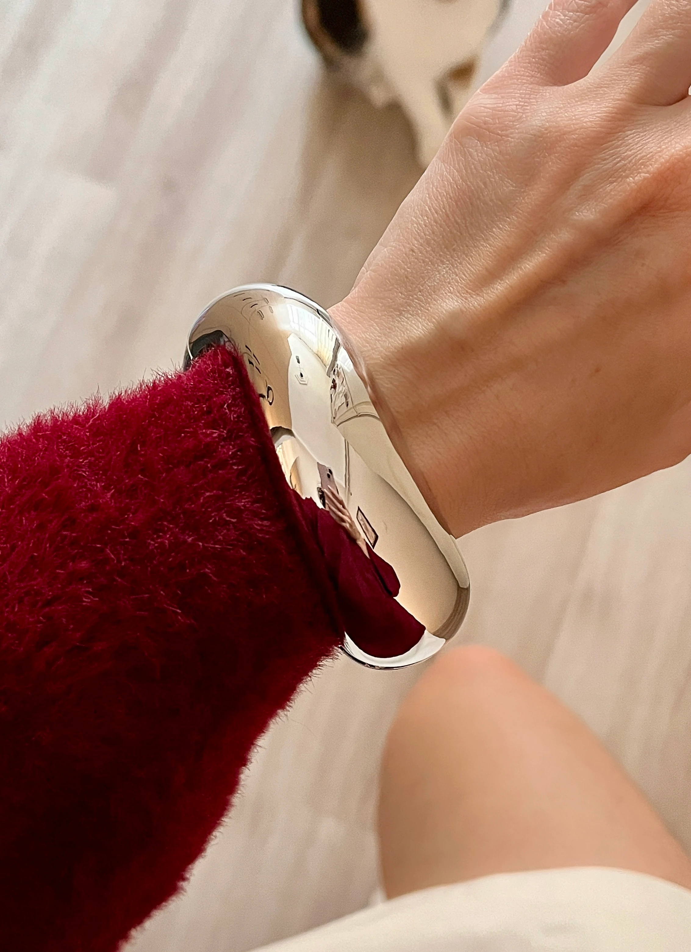 Silver Kalın Kelepçe Bileklik - Model 1